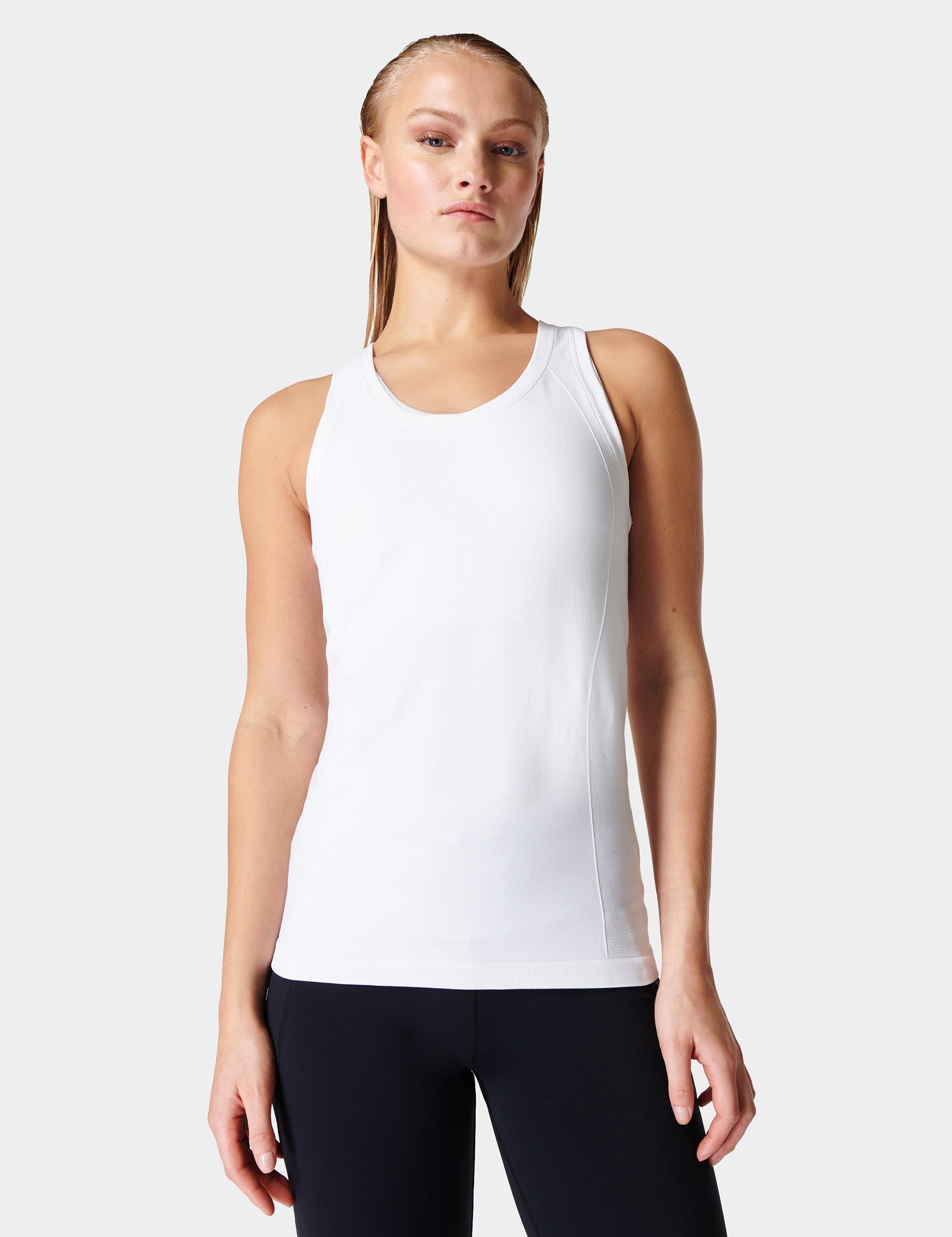 Breathable Seamless Gym Vest for Men & Women - Moisture Wicking Workout Tank Top - White - Perfect for Running, Yoga & Fitness Training