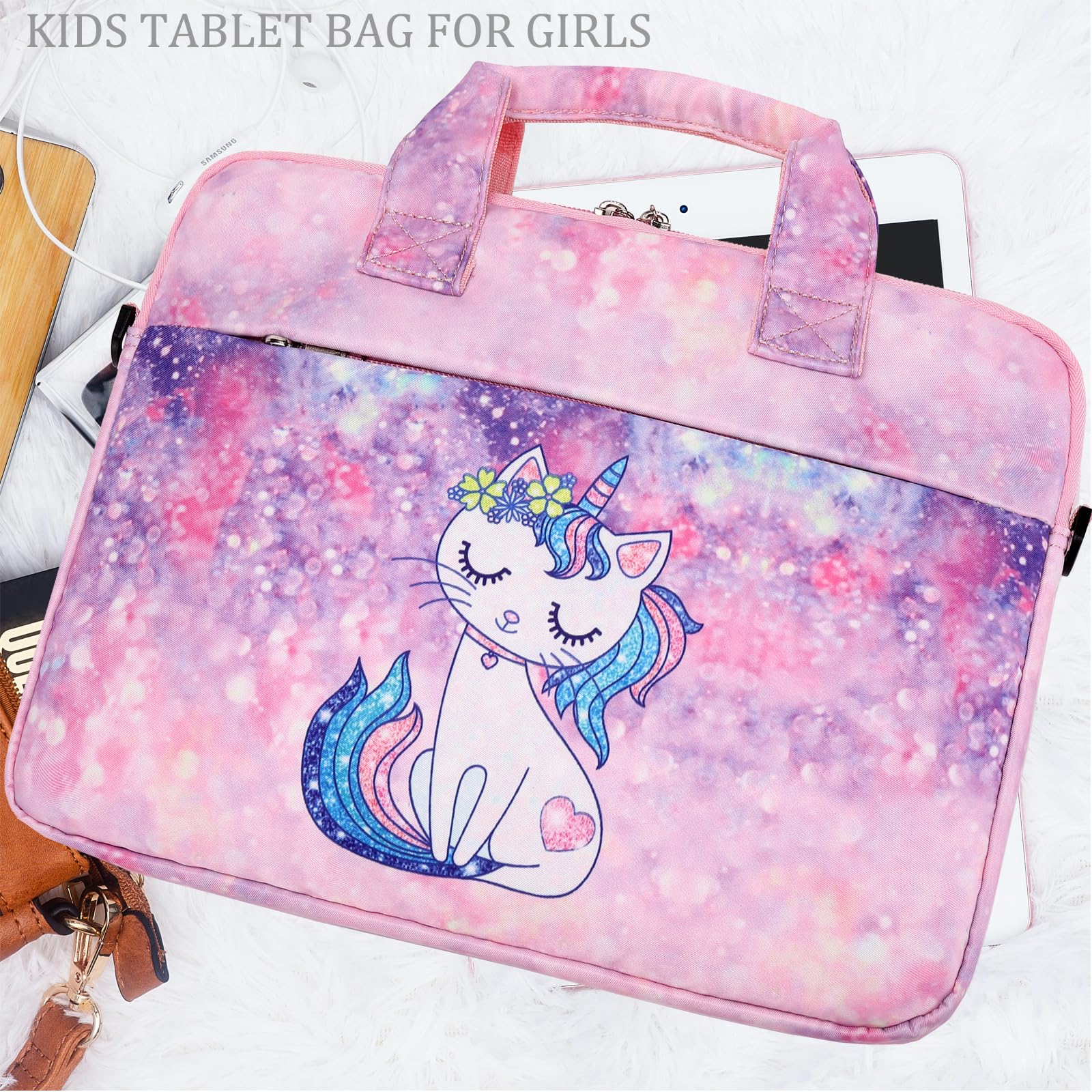 JIANYA Kids Tablet Carry Bag for iPad - Shockproof Shoulder Strap Case for 10-12.5 Inch Tablets - Perfect for School, Travel & Outdoor Activities