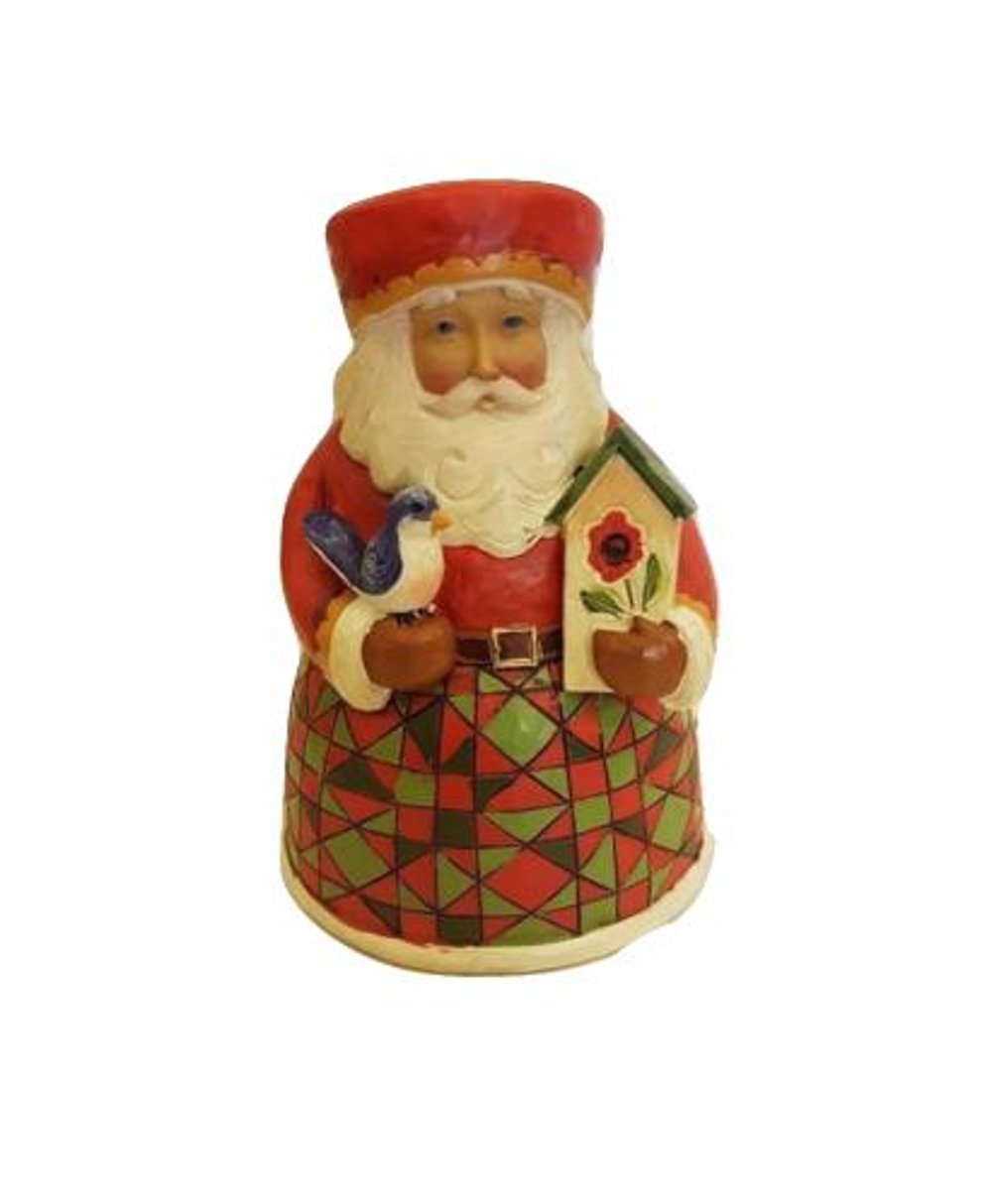 Jim Shore COZY CHRISTMAS Santa with Blue Bird - Handcrafted Stone Resin Figurine 4022913 | Christmas Home Decor, Holiday Gift, Festive Table Centerpiece