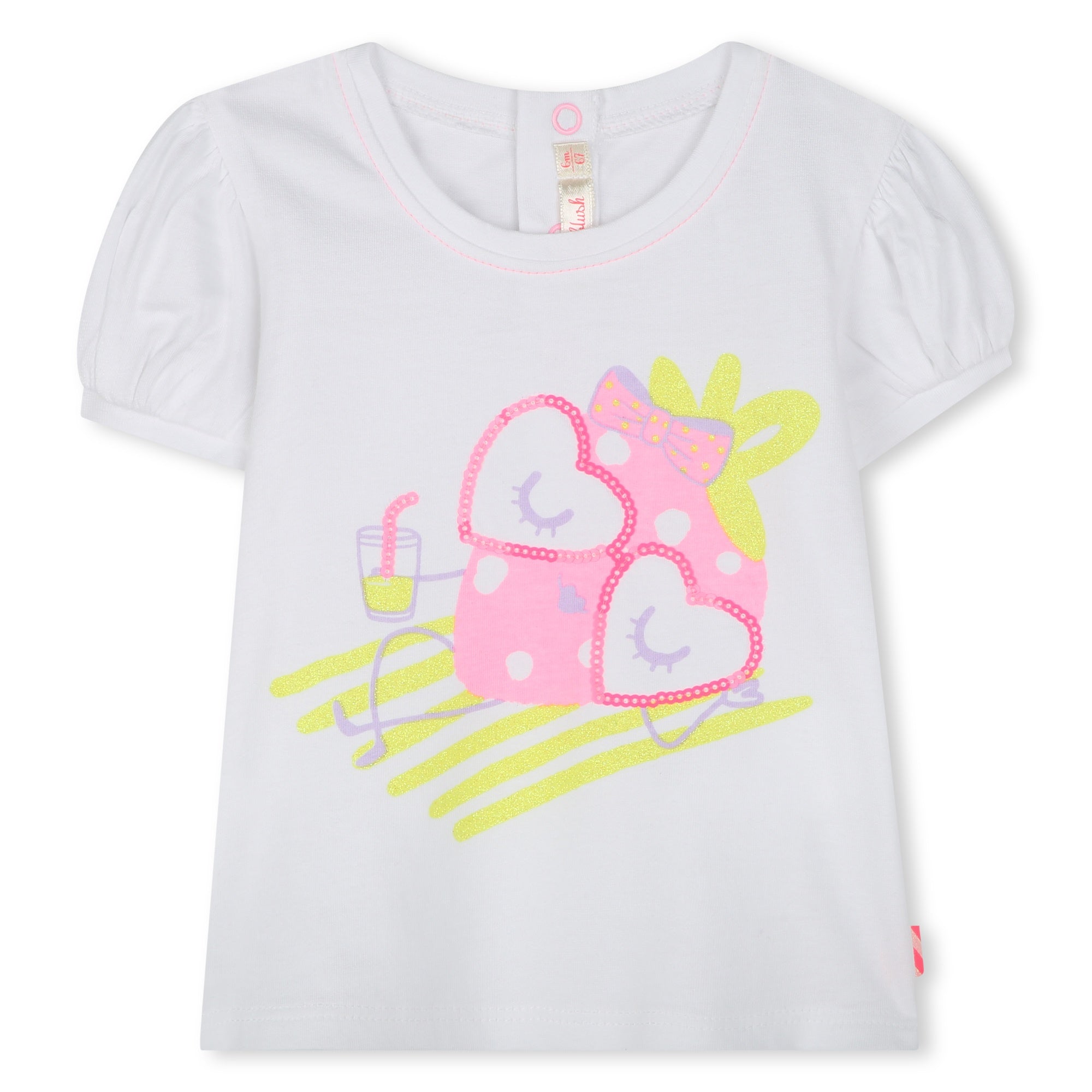 Billieblush Women's Short Sleeve T-Shirt - Soft Cotton White Tee for Casual Wear & Everyday Outfits