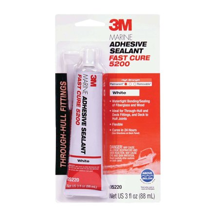 3M 3 Oz. Marine Fast Cure Adhesive Sealant - Waterproof Boat & RV Sealant for Leak Repair - Ideal for Marine, Automotive & Outdoor Use