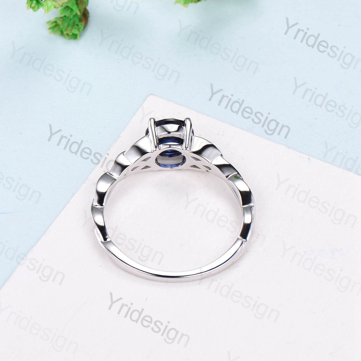 Celtic Love Moissanite Bridal Ring Set - 14K White Gold Elegant Twisted Norse Viking Wedding Band - Lab Grown Diamond Engagement Ring for Women - Handmade Jewelry Gift for Anniversary, Proposal & Special Occasions