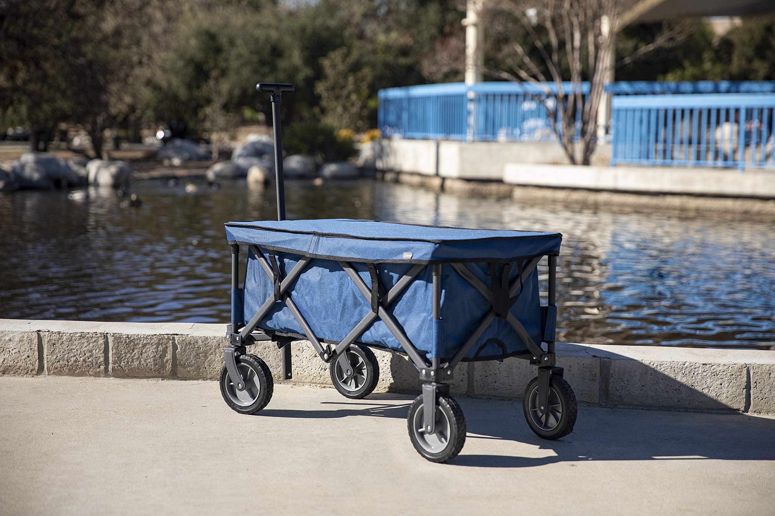 PICNIC TIME Adventure Wagon Elite - Heavy Duty Folding Utility Cart with Table Top Lid & Soft Cooler Liner | Perfect for Beach, Camping, Tailgating, Farmers Market & Outdoor Adventures