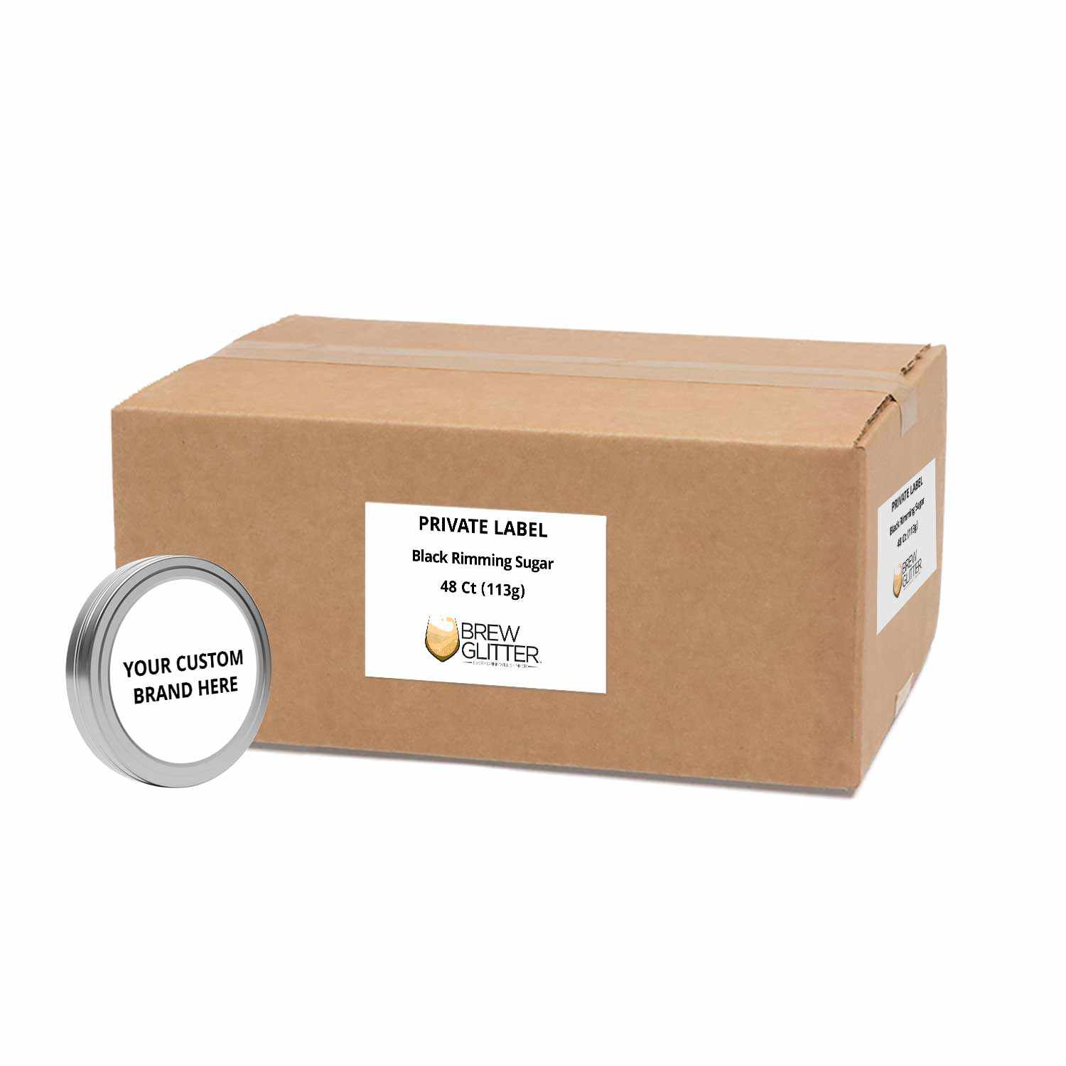 Premium Black Cocktail Rimming Sugar - Private Label (48 Units/Case) - Perfect for Margaritas, Cocktails & Drink Garnishing at Bars, Parties & Home Mixology