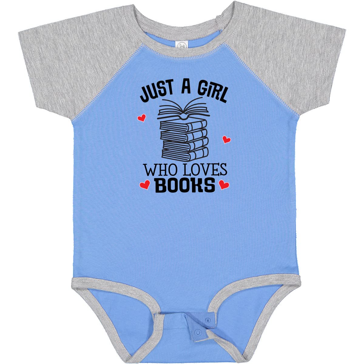 Inktastic Just a Girl Who Loves Books Baby Bodysuit - Cute Book Lover Outfit for Infants & Toddlers - Perfect for Storytime, Library Visits & Reading Themed Parties