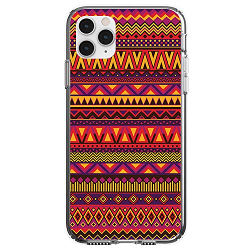 Purple Red Yellow Tribal Print On Clear Case