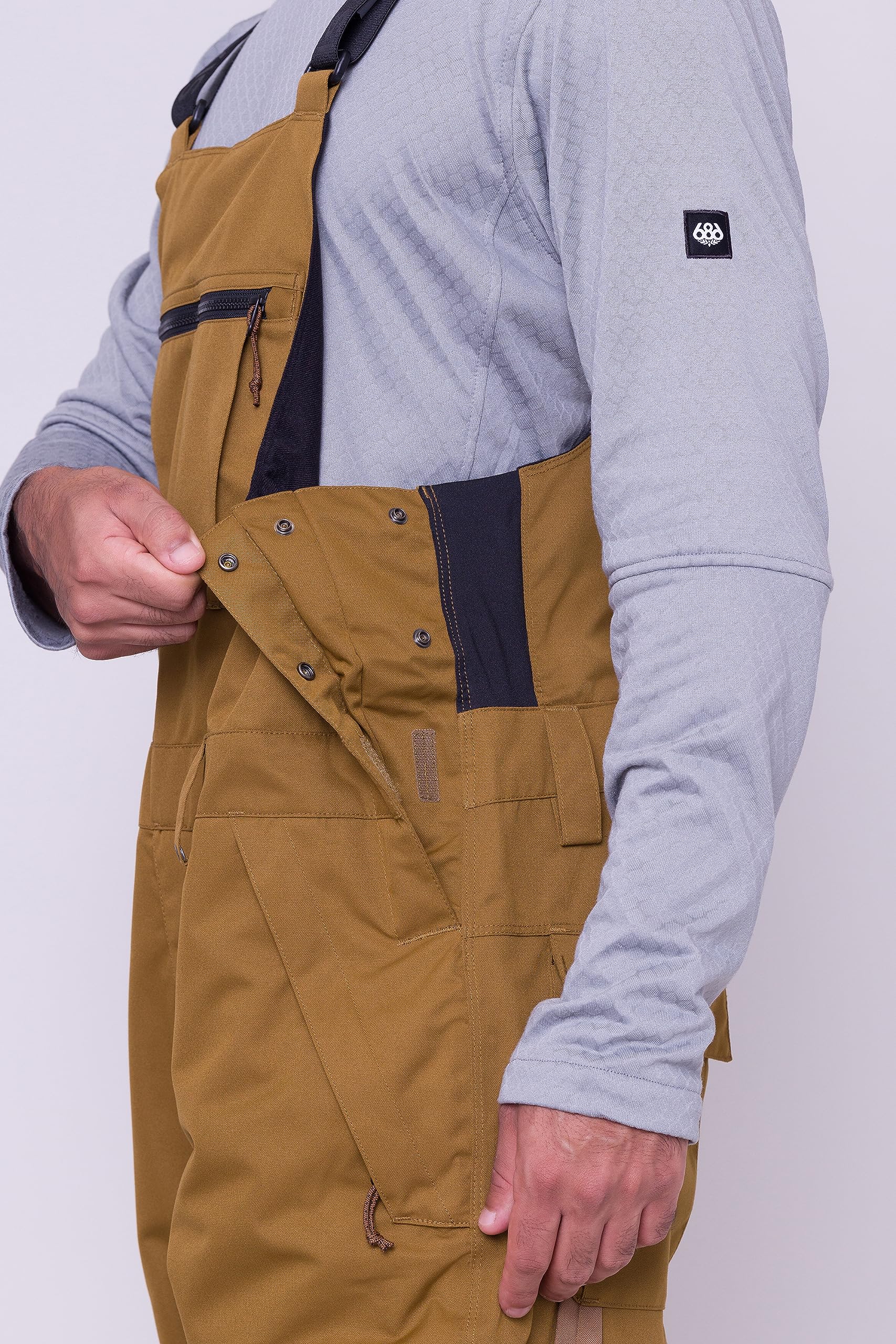686 Men's Hot Lap Bib - Insulated Thermal Snow Ski Pants, Waterproof & Weather-Resistant Winter Bib Overalls for Skiing, Snowboarding & Outdoor Activities