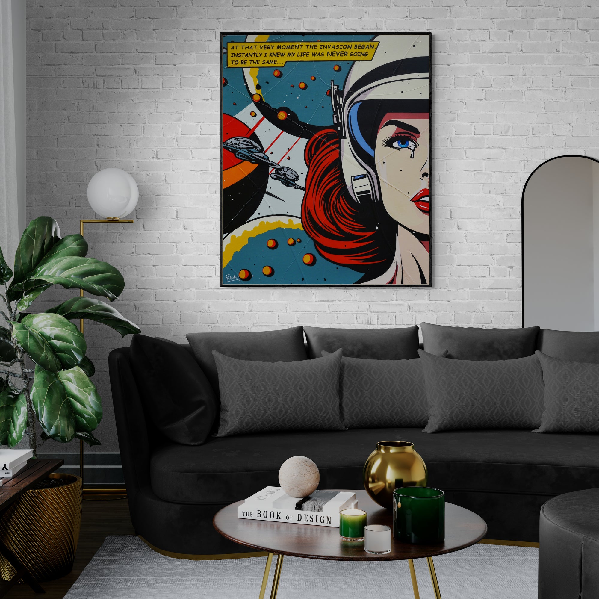 100cm x 120cm Space Themed Classic Pop Art Canvas Painting - Modern Home Decor for Living Room, Bedroom & Office Wall Art
