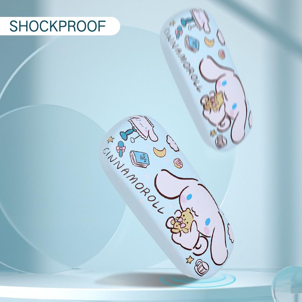 PERFECTSIGHT Hard Shell Eyeglasses Case - Durable Protective Glasses Storage for Kids, Women & Men - Cute Kawaii Design - Perfect for School, Travel, Work & Daily Use
