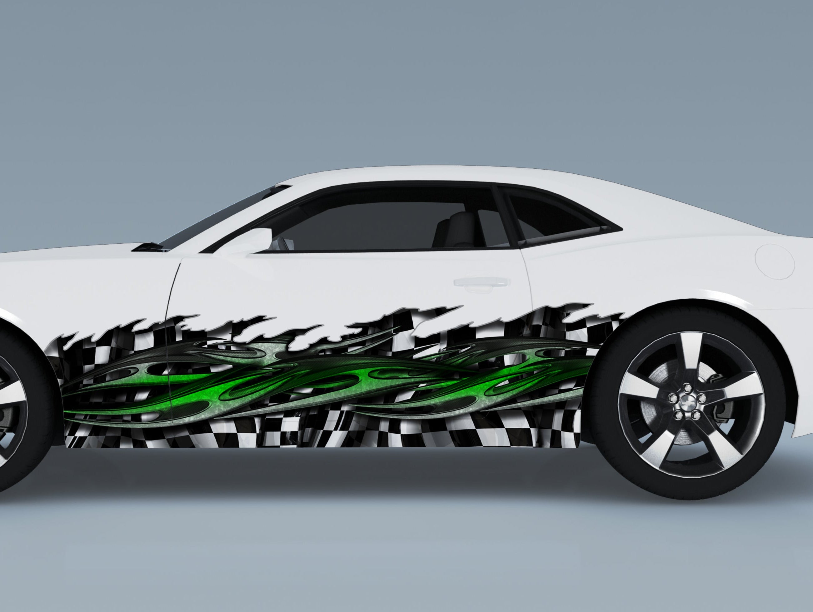Custom Tribal Checkered Flag Vinyl Car Wrap for Trucks & Vehicles - Durable Decal for Racing, Off-Road & Personalization