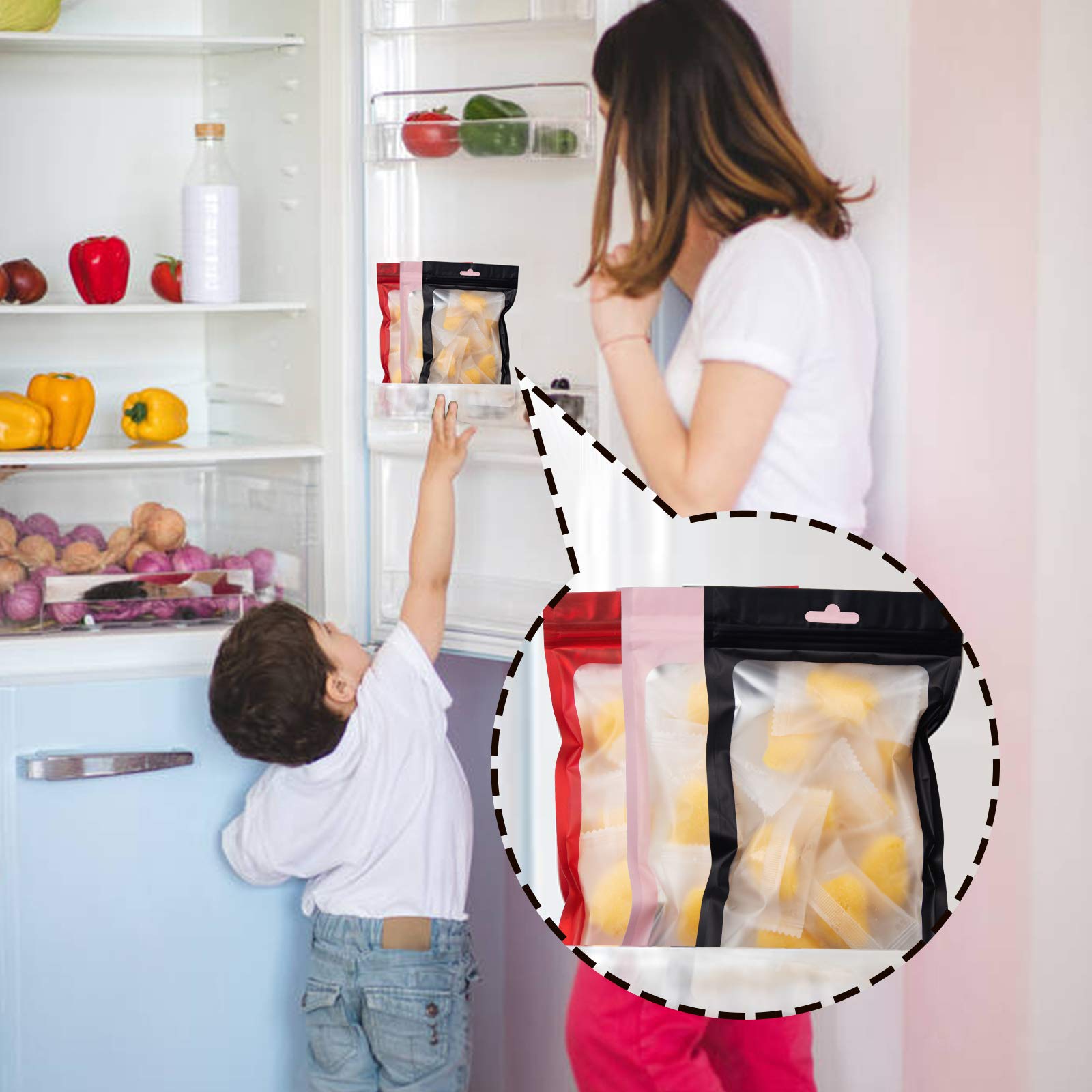 100 Pcs Holographic Ziplock Bags - Food Safe Storage Bags for Party Favors, DIY Crafts & Packaging | Airtight Resealable Bags for Snacks, Jewelry, Beads & Small Items Storage