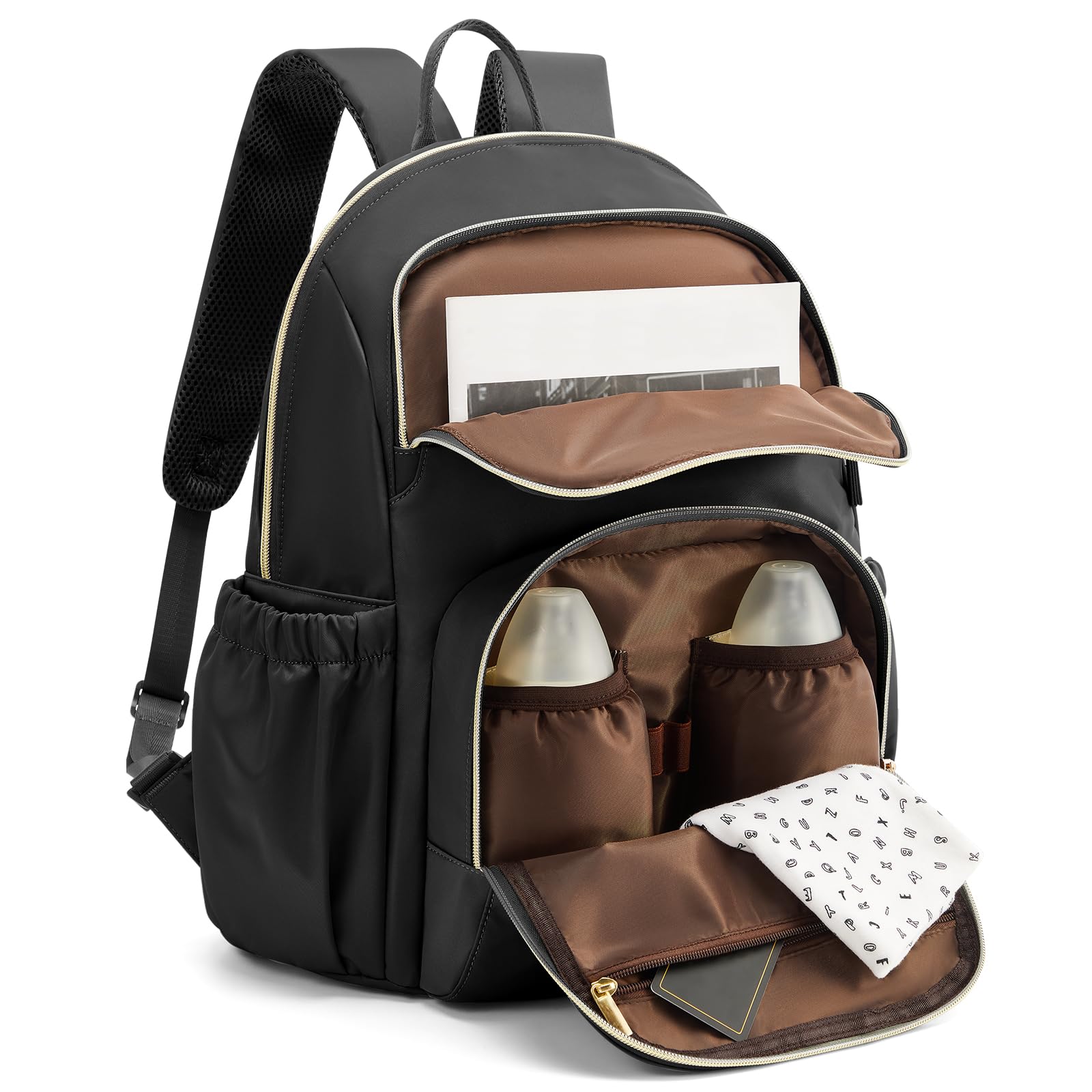 **Waterproof Diaper Backpack for Boys & Girls – Large Multi-Functional Baby Bag with Insulated Pocket | Perfect Baby Shower Gift & Registry Essential for New Moms (Black)** – Ideal for Travel, Daycare & On-the-Go Parenting