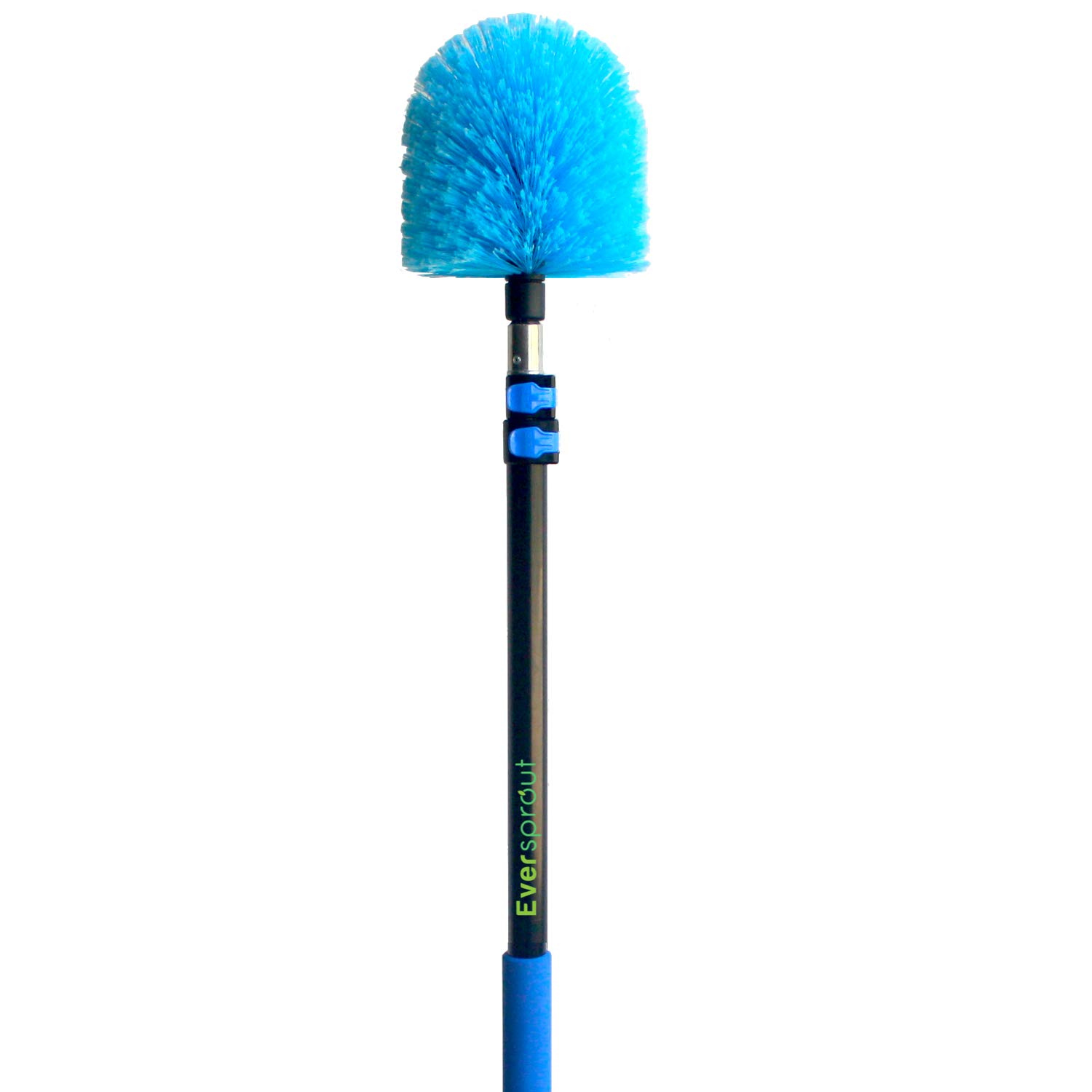 EVERSPROUT 5-12 Foot Cobweb Duster with Extension Pole - 20ft Reach Soft Bristle Cleaning Brush for High Ceilings, Fans & Outdoor Areas | Lightweight 3-Stage Aluminum Telescopic Pole | Indoor & Outdoor Dusting Tool for Home, Garage & Patio