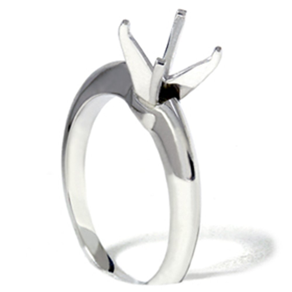 14K Gold Solitaire Engagement Ring Setting with Knife Edge Band - Perfect for Proposals, Weddings & Anniversaries