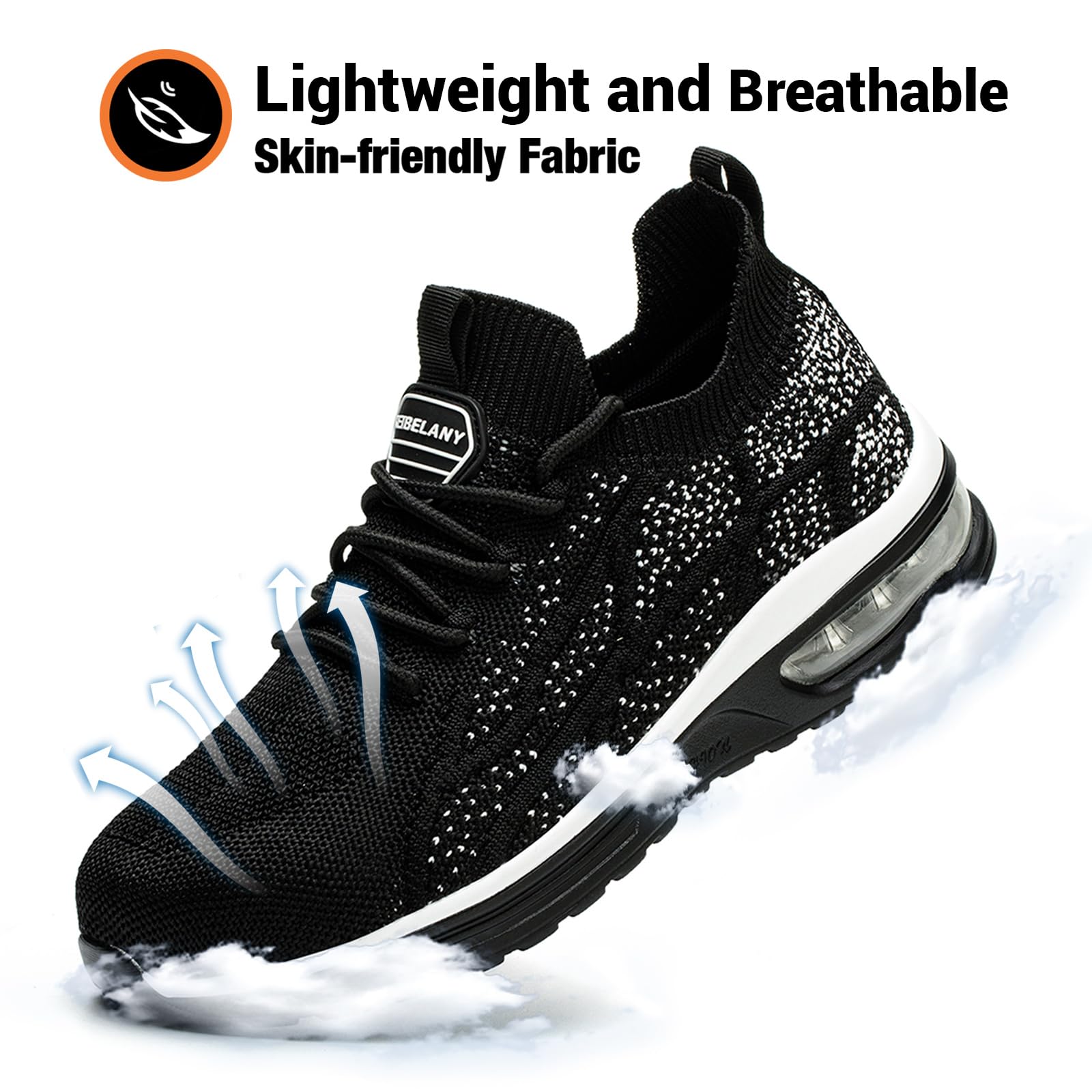 Women's Steel Toe Work Shoes - Breathable Safety Sneakers with Composite Toe | Lightweight & Comfortable for Construction, Warehouse & Outdoor Work