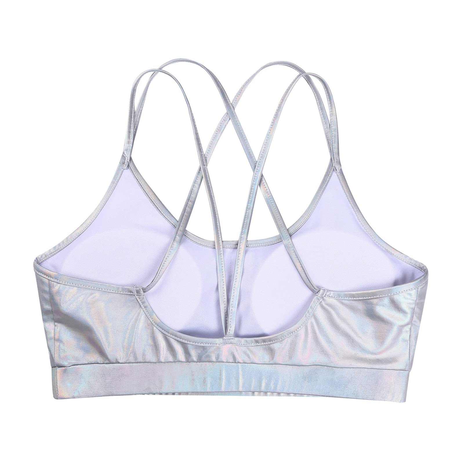 YiZYiF Women's Criss-Cross Back Sports Bra with Removable Padded Cups - High Support Workout Top for Yoga, Running & Gym