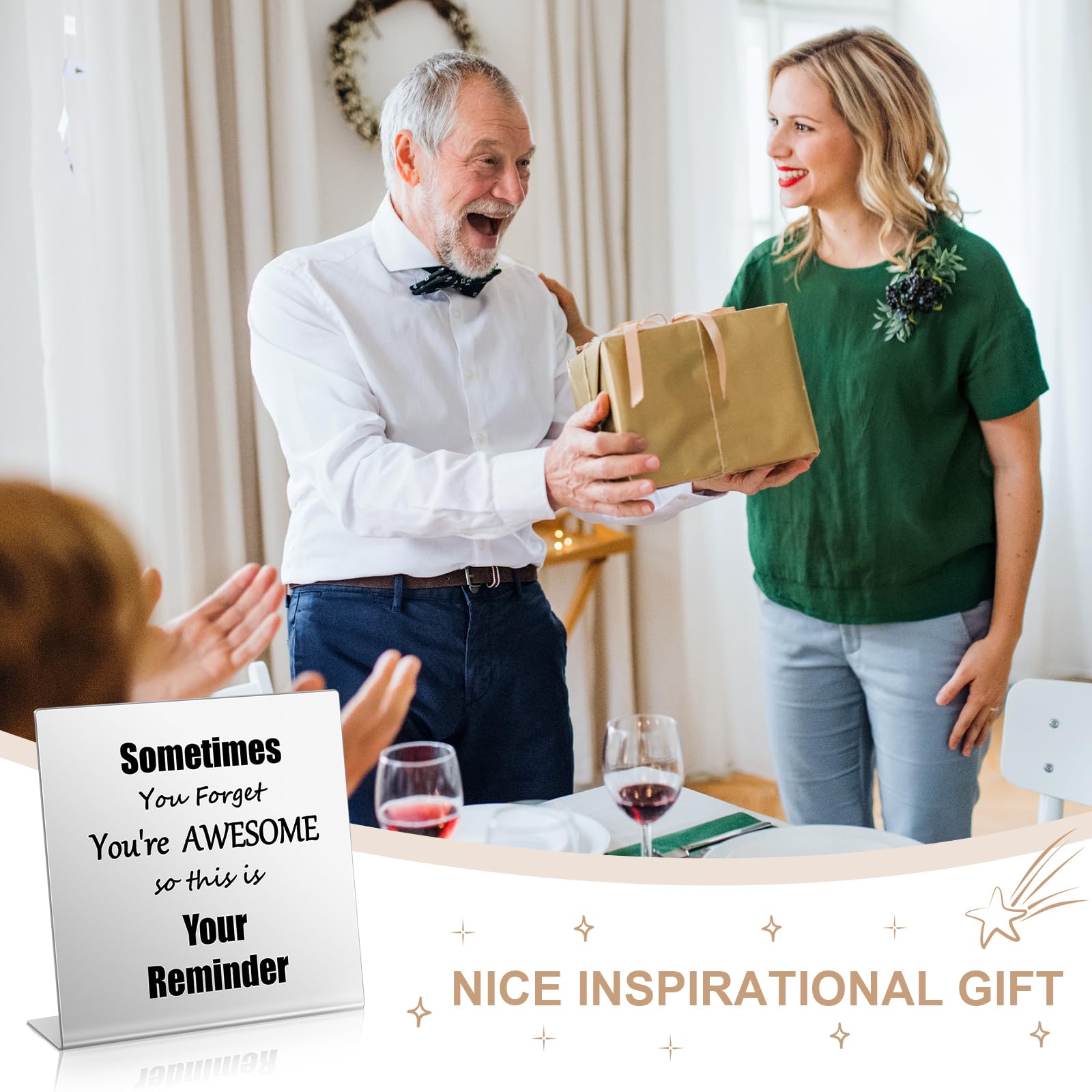 12 Pcs Motivational Plaque Gifts for Teachers, Nurses, Graduation - Silver