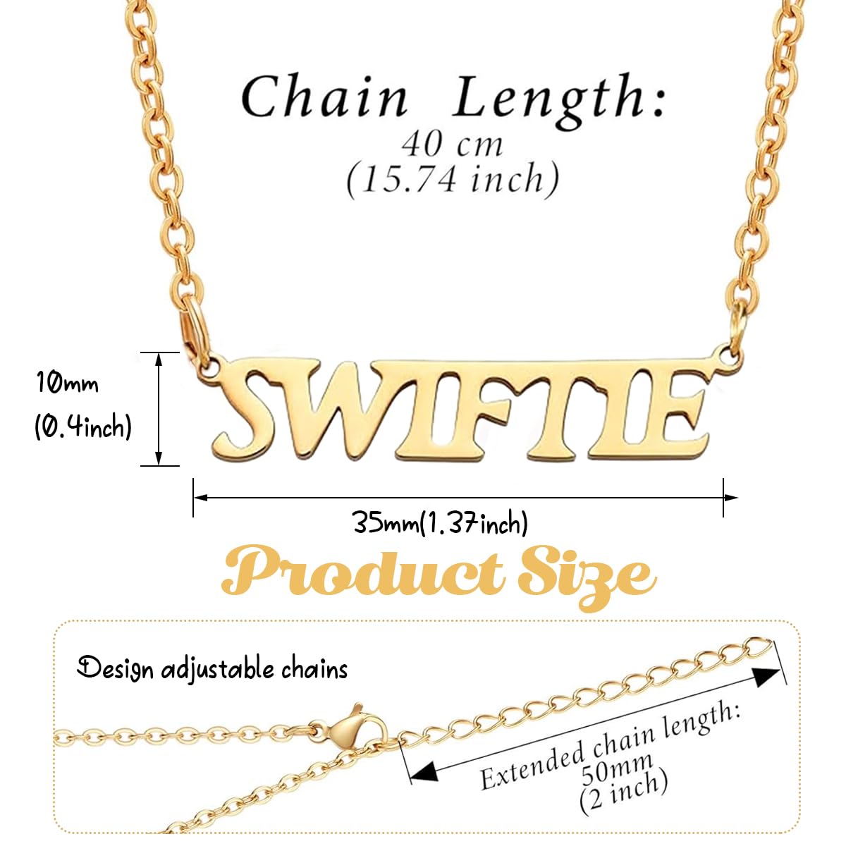 SANNIDHI® Gold & Silver Taylor Swift Necklace for Women - KPOP Seventeen Inspired Charm Necklace - Perfect Gift for Swiftie Fans & KPOP Lovers - Ideal for Concerts, Parties & Everyday Wear