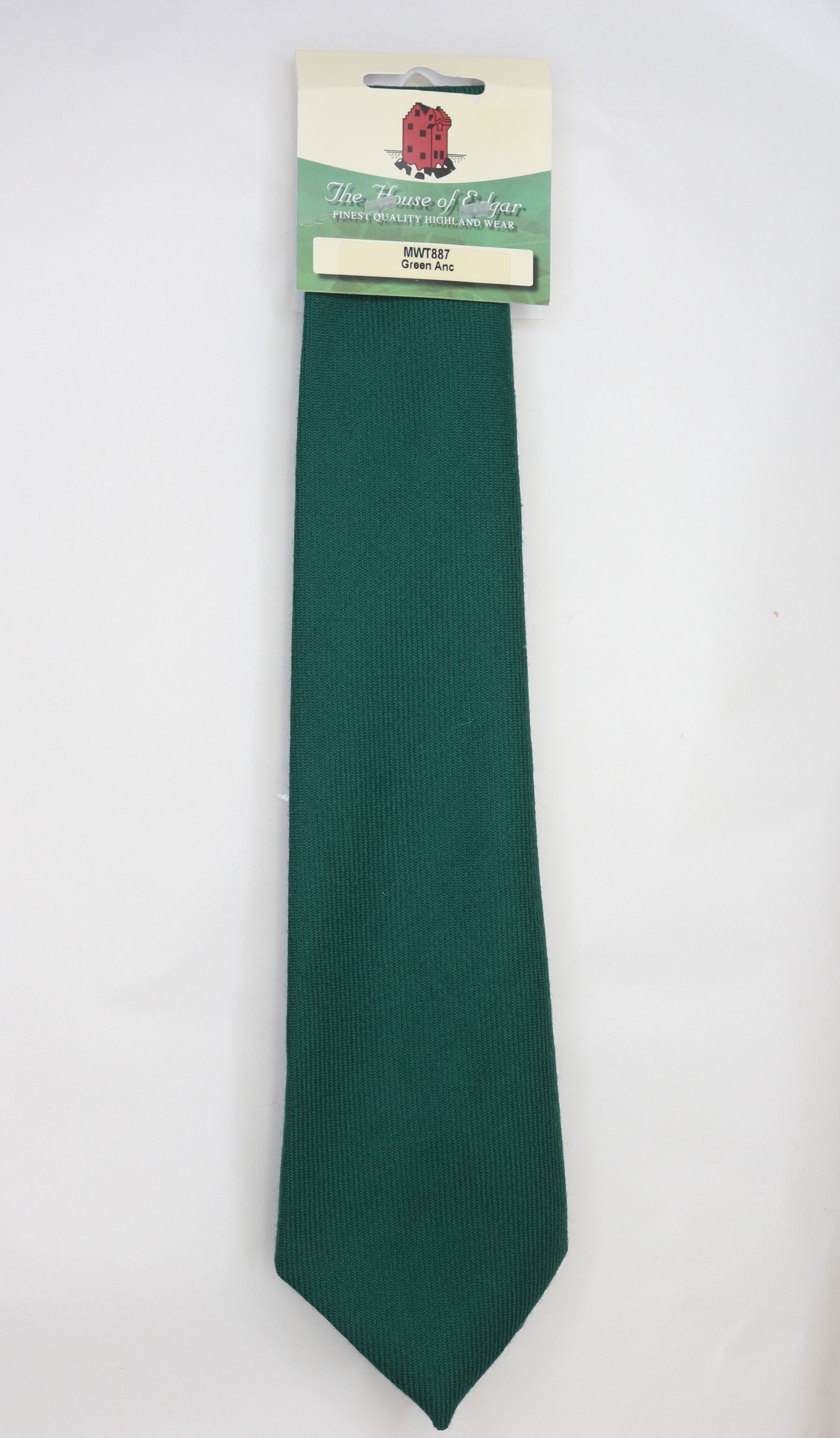 Men's House of Edgar Wool Tie in Ancient Green | Classic Formal Necktie for Business, Weddings & Special Occasions