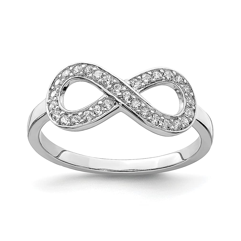 925 Sterling Silver Cubic Zirconia Infinity Ring for Women - Elegant CZ Jewelry Gift for Her, Perfect for Anniversaries, Birthdays & Valentine's Day