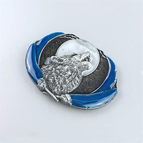 Vintage Western Moon Oval Enamel Belt Buckle - Cowboy Style Fashion Accessory for Jeans & Western Outfits - Fast US Shipping