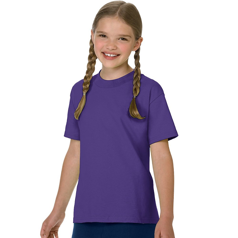 Hanes Youth Tagless ComfortSoft T-Shirt - Purple, XS - Soft & Breathable Cotton for Kids' Everyday Wear, School & Play