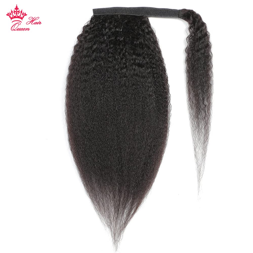 Brazilian Human Hair Clip-in Ponytail Extension - 12 Inch Yaki Kinky Straight Hairpiece with Wrap Around Drawstring for Women | Perfect for Daily Wear, Parties & Special Occasions