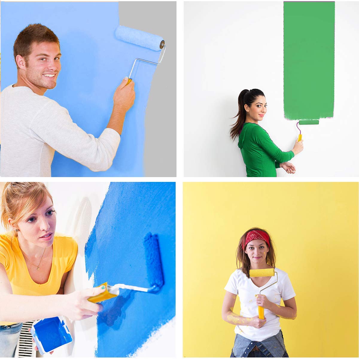 2PCS Paint Roller Holders - 4 Inch Paint Roller Frame (4x18) for Wall Painting, Ceiling & DIY Home Improvement Projects