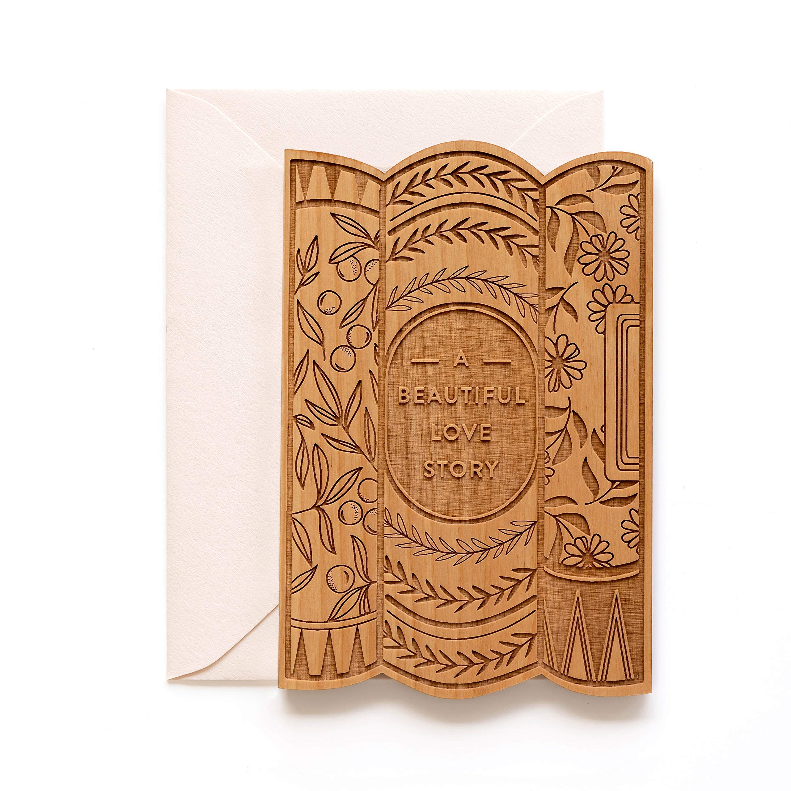 Beautiful Love Story Wood Card - Personalized Gifts with Custom Message for Anniversary, Wedding, Birthday - Romantic Keepsake for Couples - Perfect for Home Decor & Gift Giving