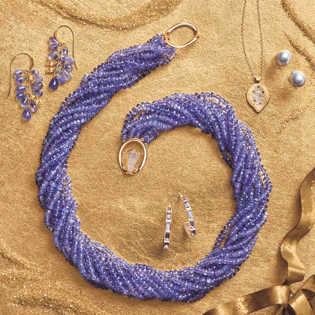 10 Strand Tanzanite Twist Necklace – Elegant Handmade Jewelry for Women, Perfect for Parties, Weddings & Special Occasions