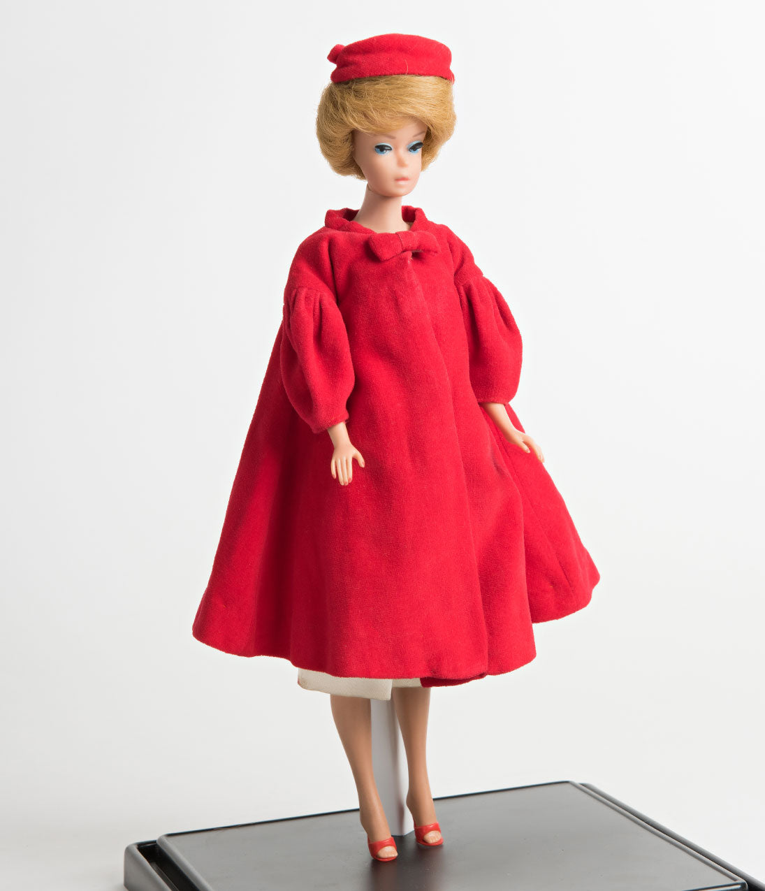 Vintage 1960s Style Red Flare Swing Coat - Barbie™ x Unique Vintage Collection | Retro Fashion Outerwear for Women, Parties & Special Occasions