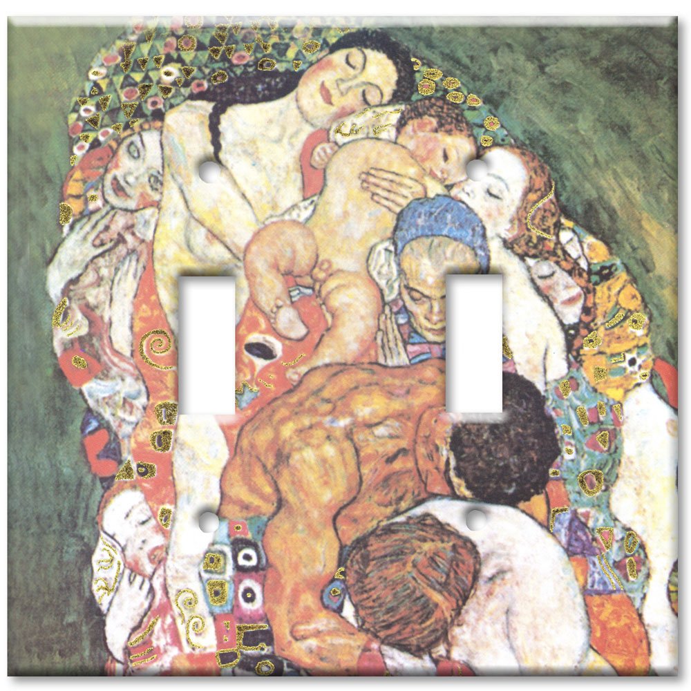 Klimt Death & Life Art Switch Plate - Double Toggle Light Switch Cover - Home Decor for Living Room, Bedroom & Office