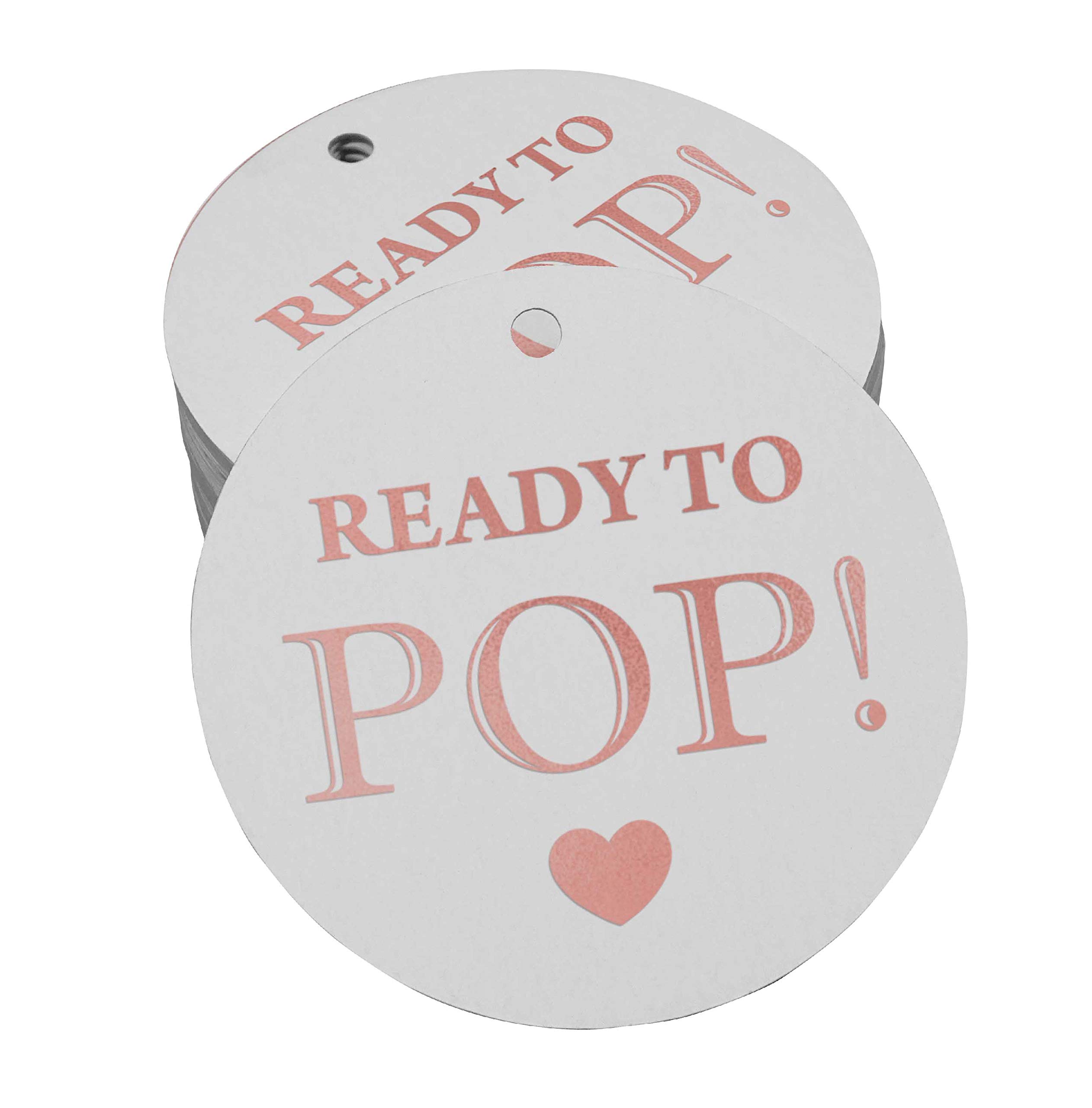 50 Pack Real Rose Gold Foil Paper Tags - Elegant Baby Shower Favor Hang Tags for Party Decorations, Wedding Favors & Gift Wrapping