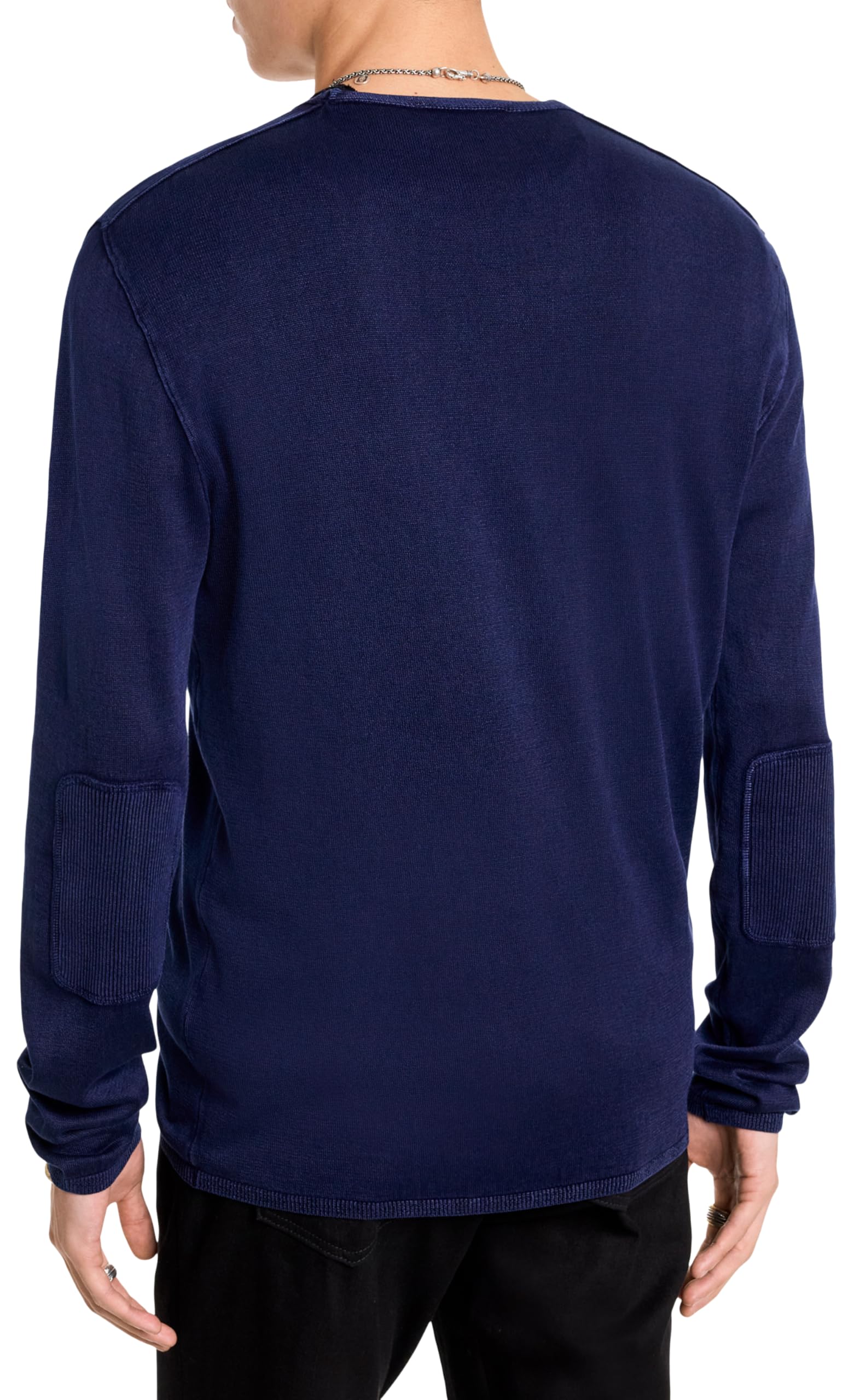 John Varvatos Men's Walter Acid Wash Long Sleeve Crew Neck T-Shirt - Casual & Stylish Cotton Tee for Everyday Wear, Date Nights, and Weekend Outings