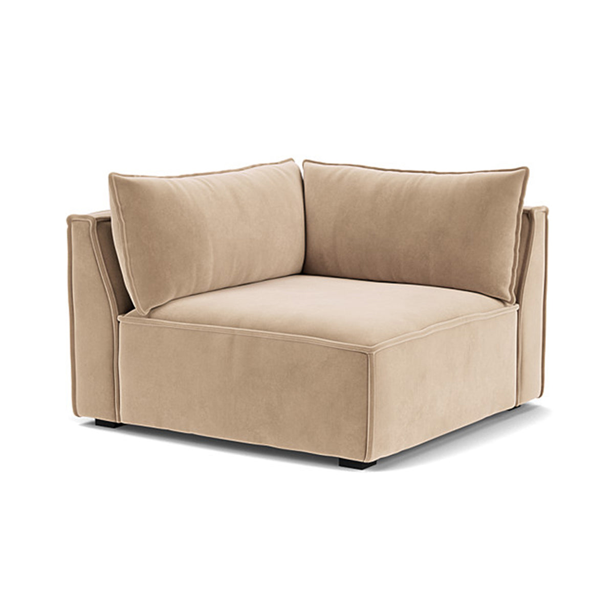 Daphne Velvet Right Corner Modular Sofa - 1 Seater Contemporary Sectional Couch for Small Spaces | Perfect for Apartments, Living Rooms & Cozy Corners