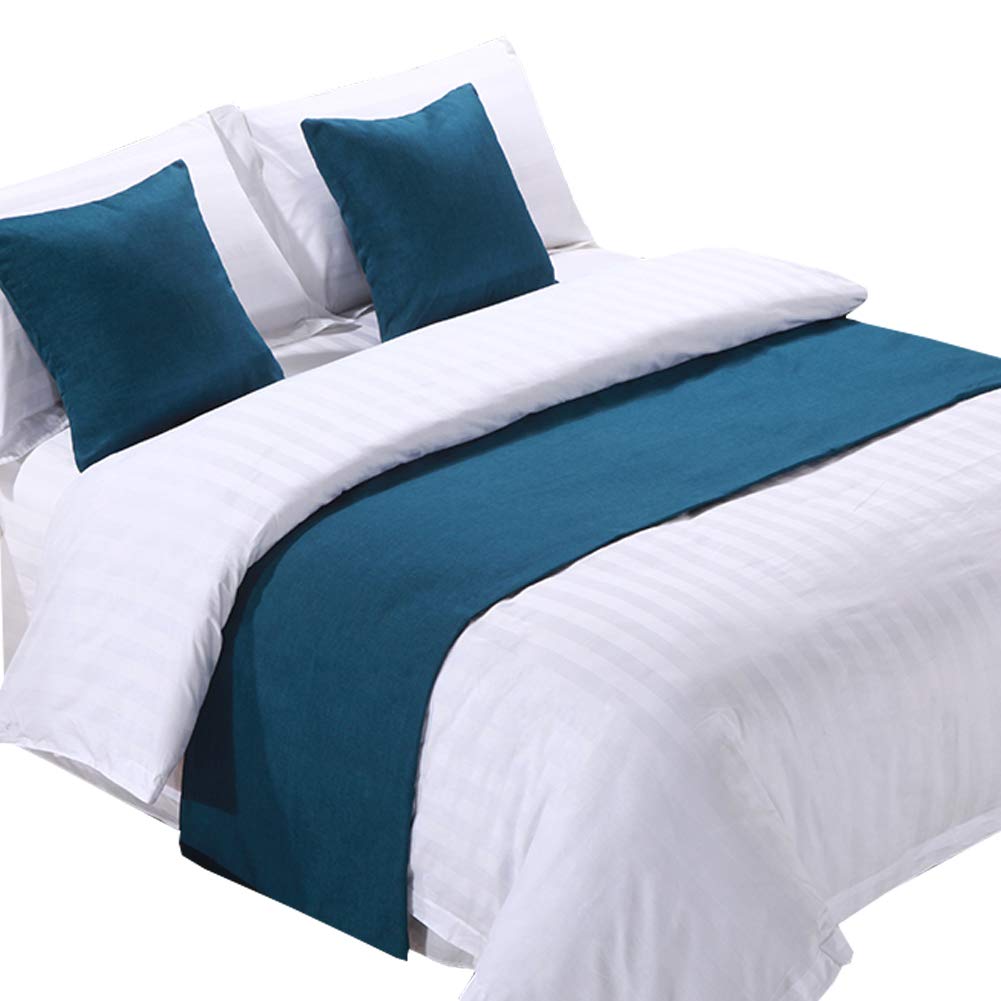 Luxury 800 Thread Count Hotel Bed Runner Scarf - Solid Color Soft Bedspread Coverlet for Twin, Queen & King Size Beds - Elegant Home Decoration with Matching Pillows - Perfect for Master Bedroom, Guest Room & Airbnb Styling