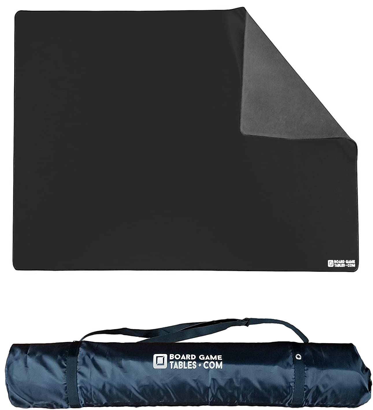 Premium 2.5'x4' Board Game Playmat - Thick Super Cushioned, Stitched Edge & Water Resistant Surface with Carrying Case - Perfect for Tabletop Games, Magic: The Gathering, Dungeons & Dragons, Poker & Card Games (Small, Black) - Ideal for Game Nights, Tournaments & Home Entertainment