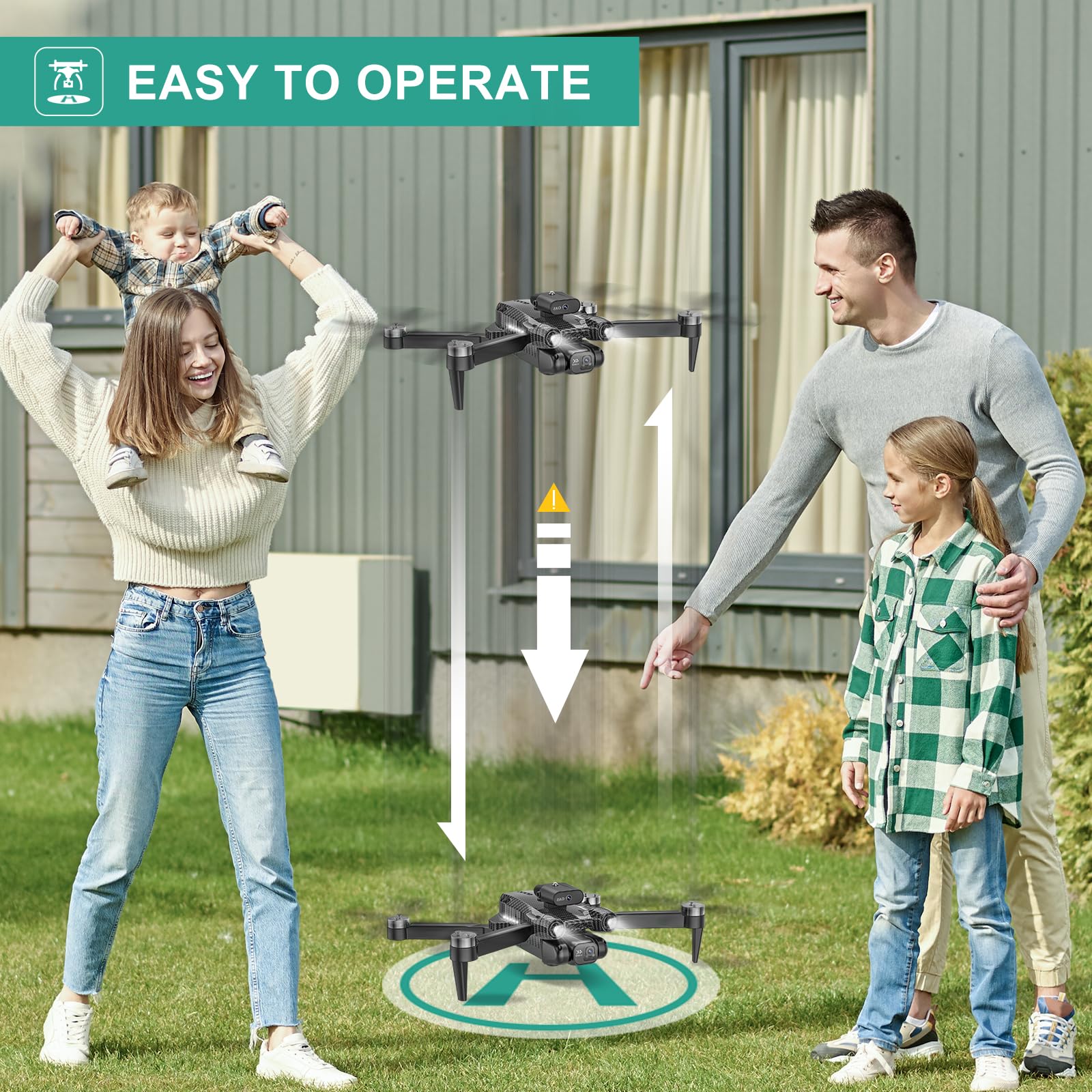 **4K HD Drone with Headless Mode & GPS for Kids - Emergency Stop, 360° Flips, One Key Start, Includes 2 Batteries & Carrying Case - Perfect Wireless Toy for Boys and Girls - Great for Outdoor Adventures, Birthday Gifts, and Aerial Photography**