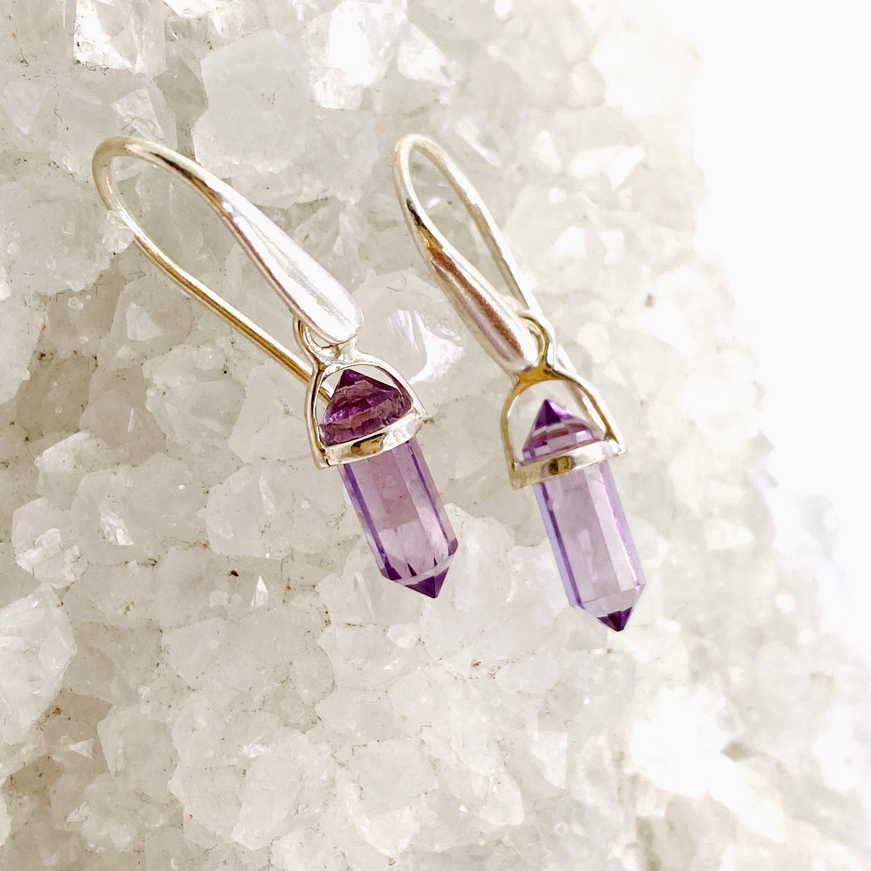 Gemstone Petite Double Point Earrings PEGJ308 - Elegant Dainty Stud Earrings for Women | Perfect for Daily Wear, Office & Special Occasions