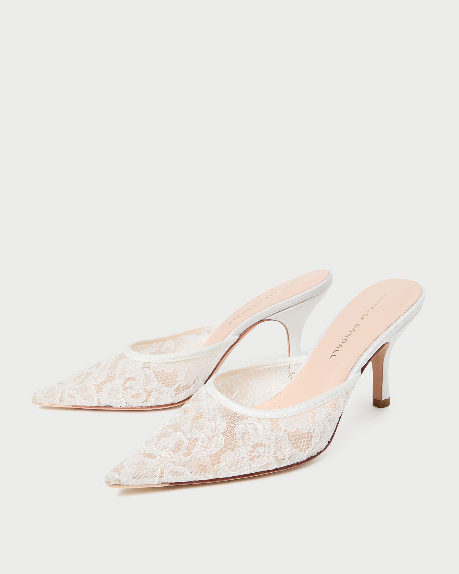 Layla White Lace Mule Slippers - Women's Comfortable Open Toe House Shoes for Indoor/Outdoor Wear - Perfect for Home, Spa, and Beach