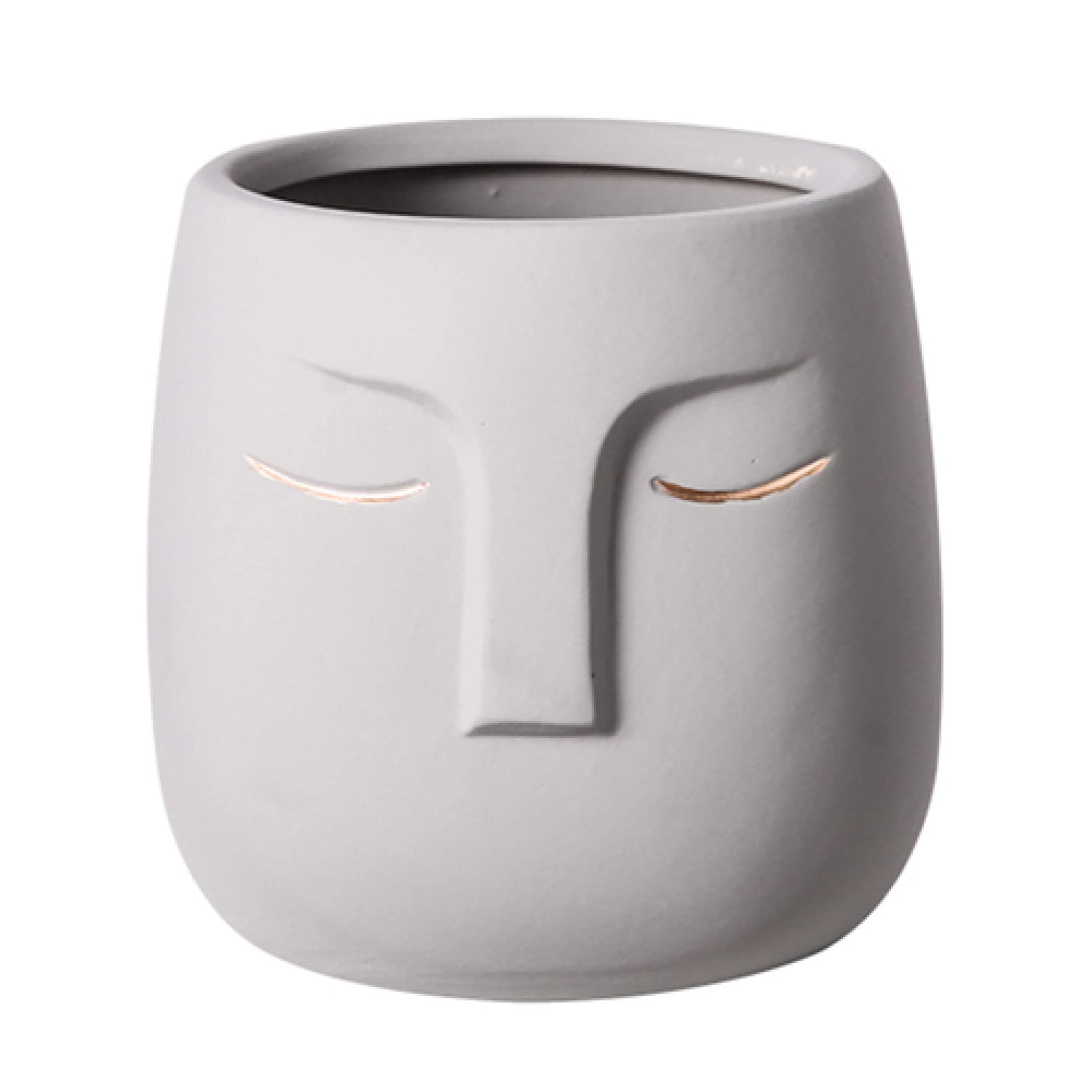 Creative Ceramic Face Flower Pot - Small Planter for Home, Office, Living Room, Balcony & Garden Decor | Cute Desktop Decoration for Succulents, Air Plants & Small Flowers