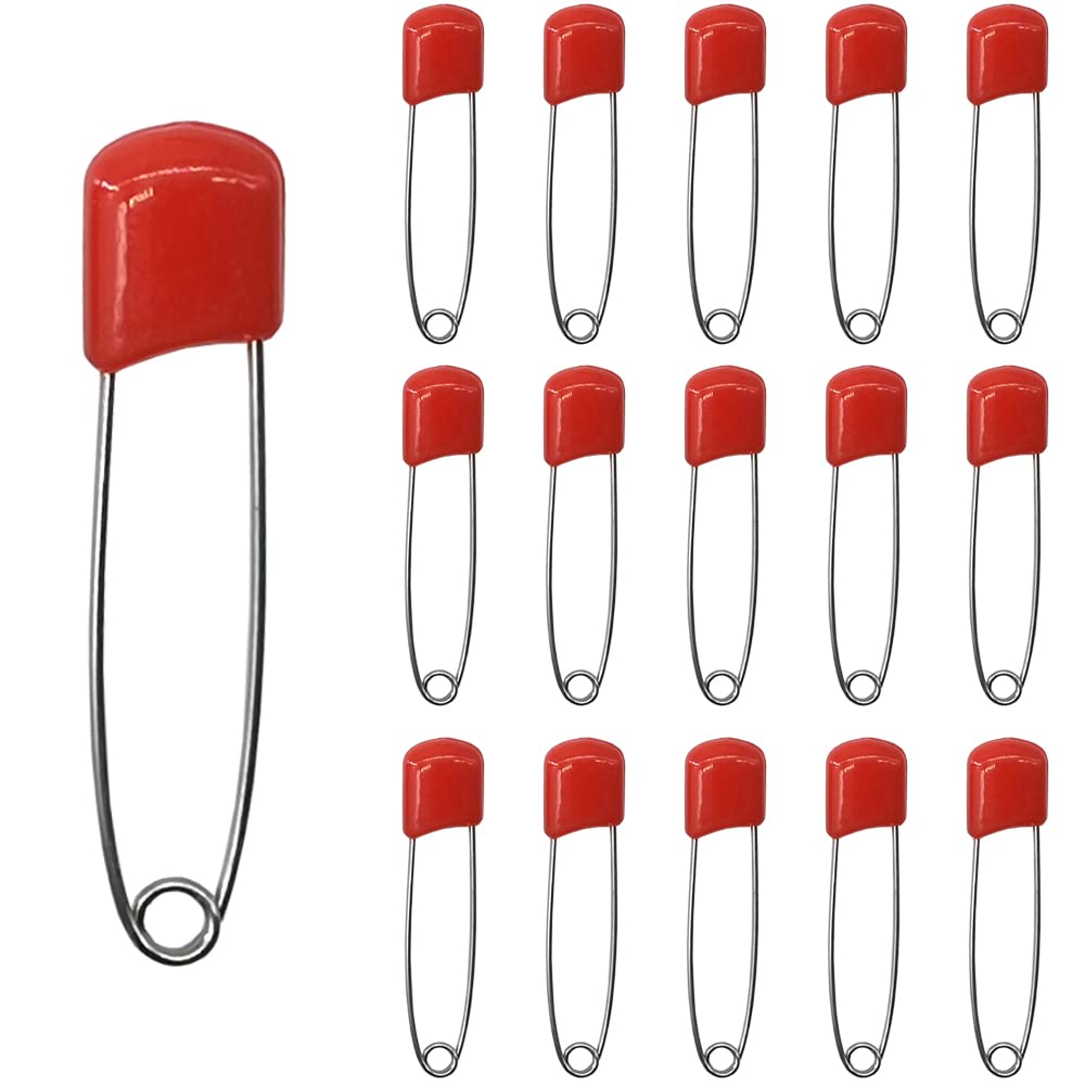 50 Pcs Safety Diaper Pins with Plastic Head & Lock - for Baby Cloth Diapers & Blankets