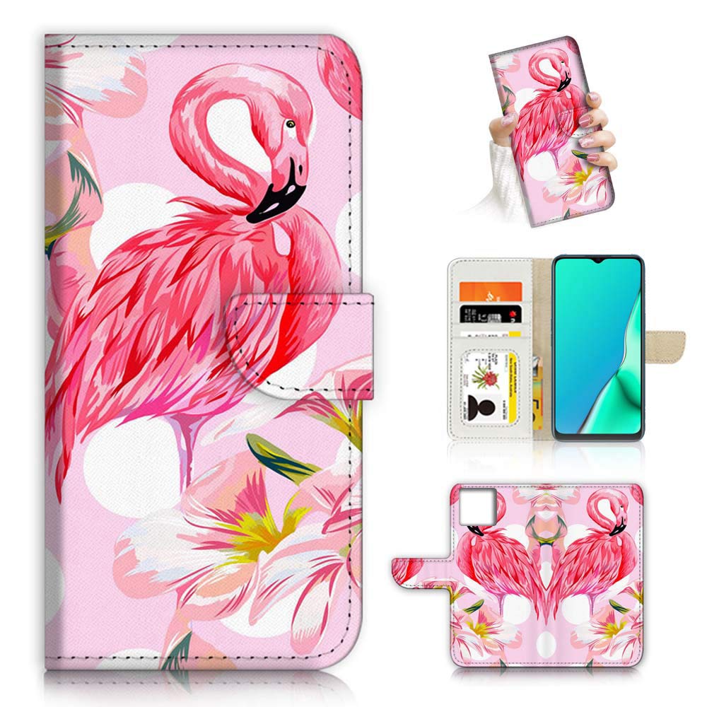 Premium Flip Wallet Phone Case for iPhone 12 & iPhone 12 Pro - Slim Protective Cover with Card Slots (A21812 Flamingo Design) | Perfect for Everyday Use, Travel & Business Meetings