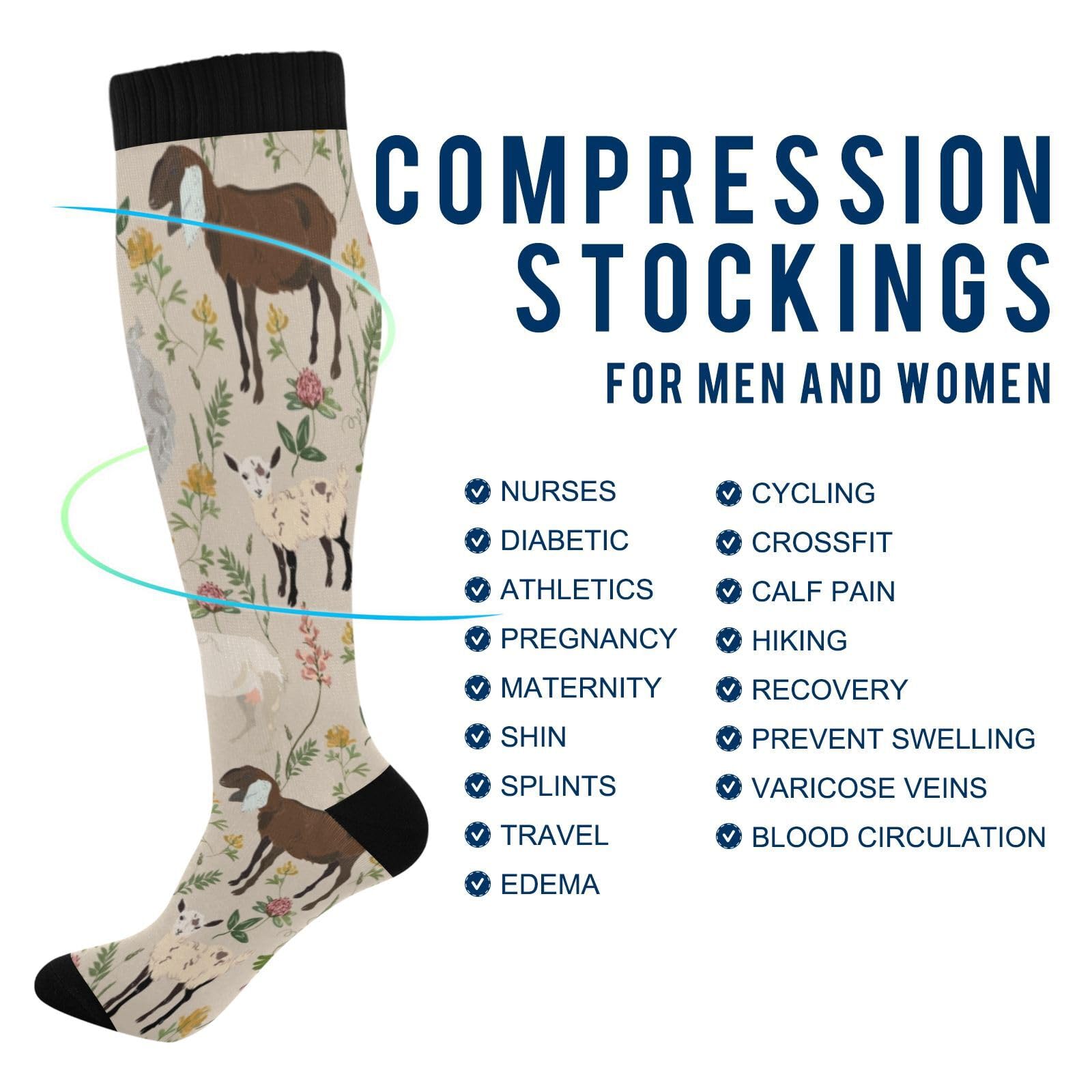 Pigsaly Halloween Ghost Boo Women's Compression Socks - Knee High Athletic Tube Socks for Running, Sports & Workout - Perfect for Halloween Costumes & Gym Activities