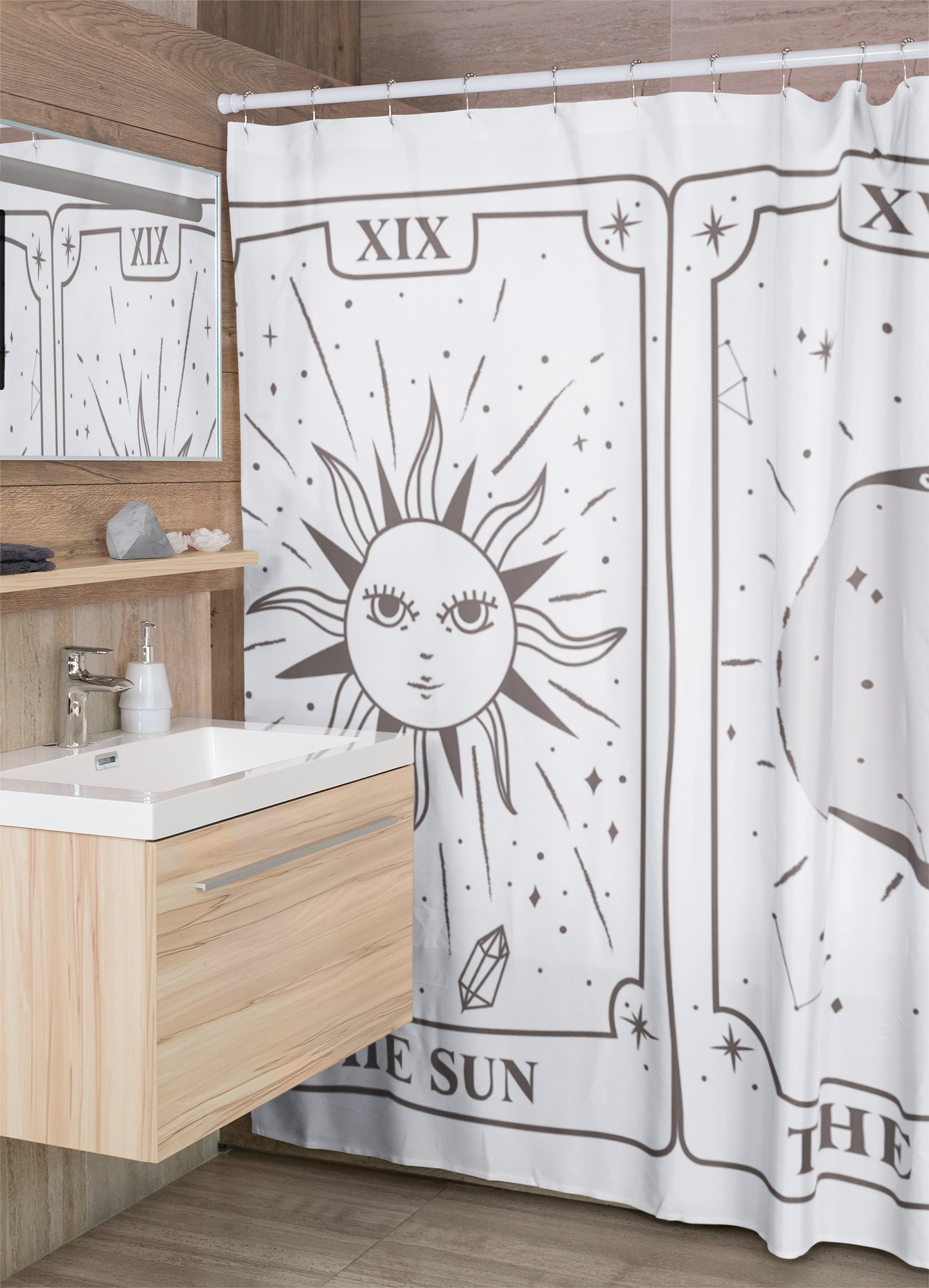Celestial Zodiac Shower Curtain - Waterproof Bathroom Decor with 12 Horoscope Signs - Perfect for Astrology Lovers & Spa-Like Bathroom Makeover