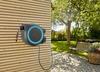 Gardena Wall Mounted Hose Reel Box RollUp M/L, 25m (82ft) - 18620-20 - Outdoor Garden Watering Storage Solution for Patio, Yard & Lawn Care