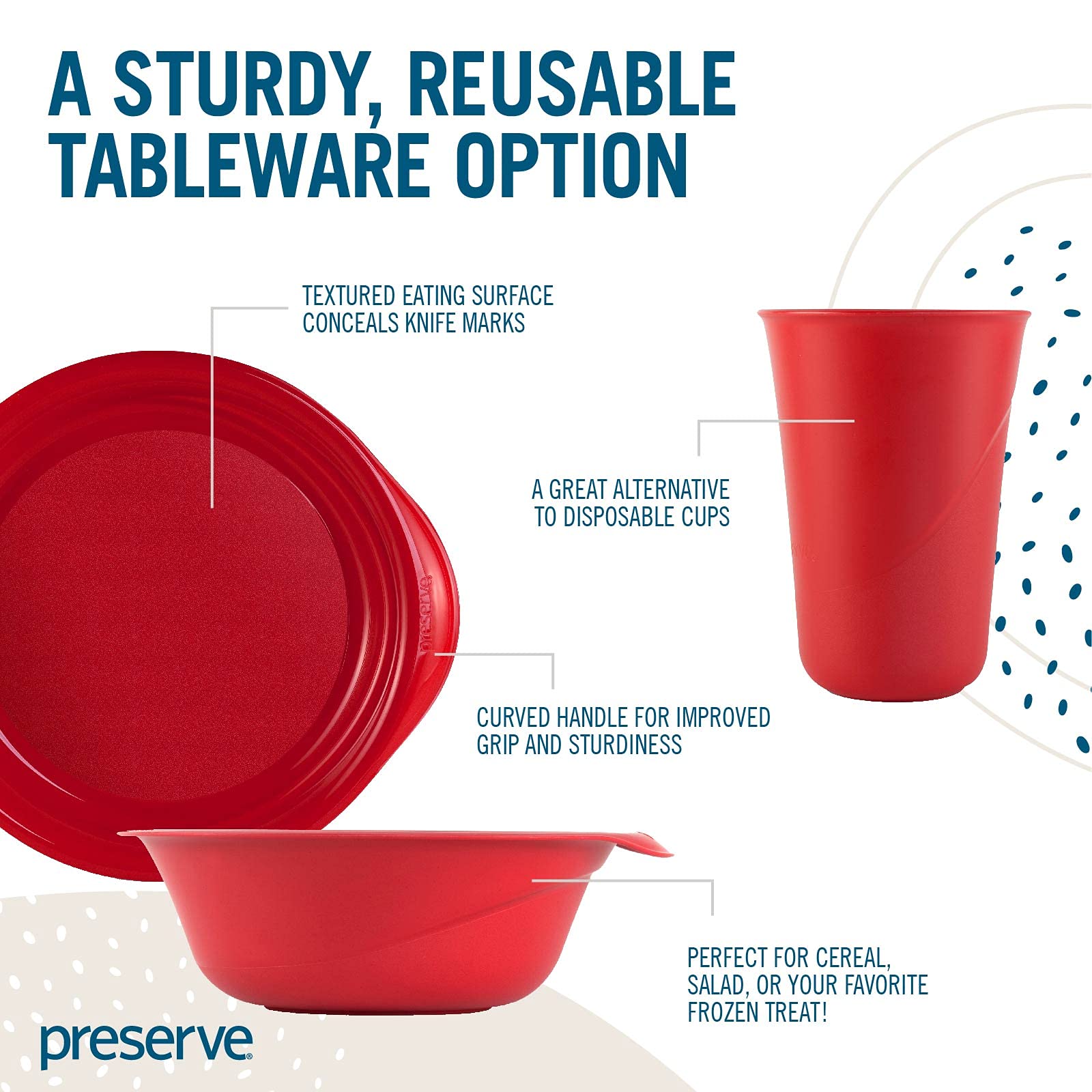 Eco-Friendly BPA-Free Reusable Dinnerware Set - 4 Plates, 4 Bowls & 4 Cups Made from Recycled Plastic | Midnight Blue | Perfect for Everyday Use, Picnics & Sustainable Living