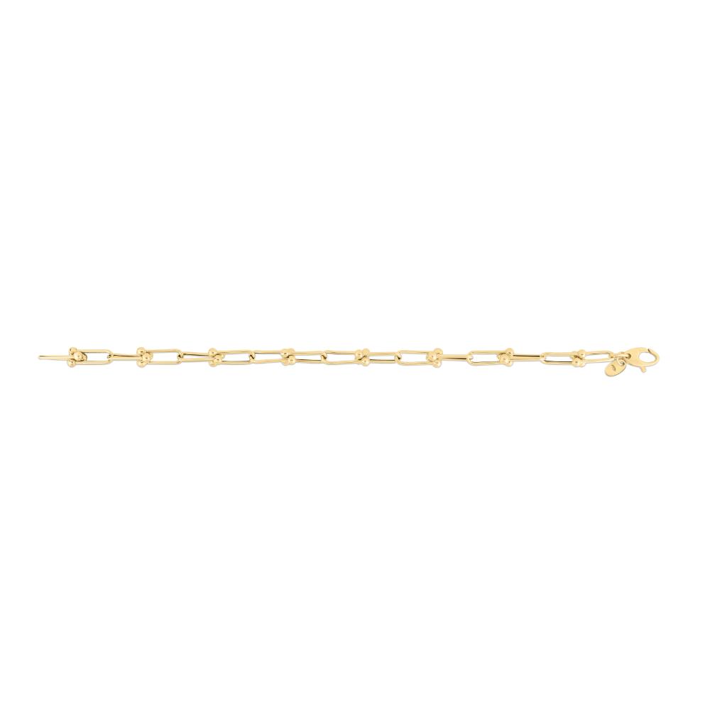 14K Gold 5.9mm Jax Link Chain Bracelet for Women - Elegant Minimalist Jewelry for Everyday Wear, Gift Giving & Special Occasions