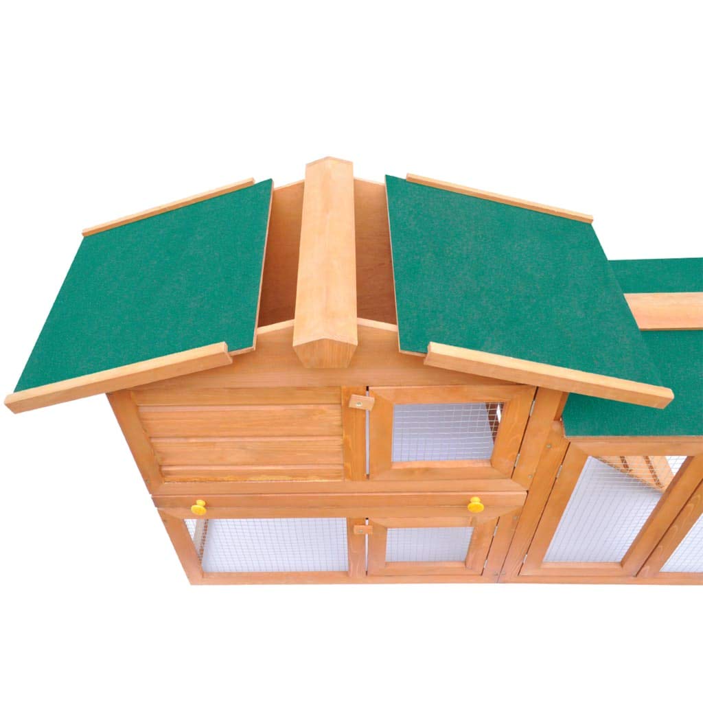 Premium Rabbit Hutch for Indoor & Outdoor Use - Bunny Cage, Chicken Coop & Guinea Pig House with Removable Trays, Waterproof Roof & Outdoor Run - Perfect for Backyard, Garden & Pet Shelter