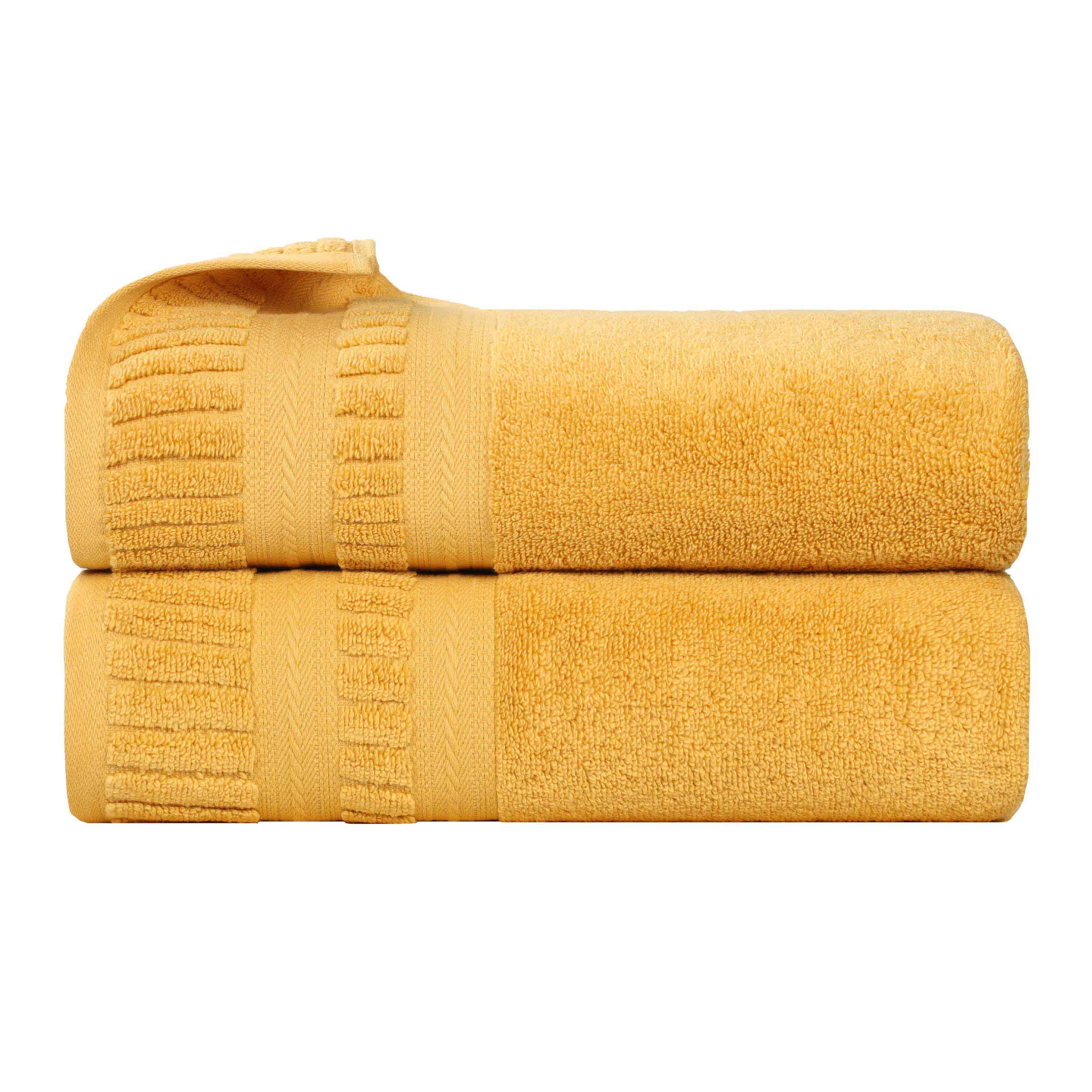 Venice Zero Twist Cotton Medium Weight Absorbent Bath Towels, Set of 2 - Ultra Soft & Quick Drying Towels for Spa, Gym & Luxury Bathroom
